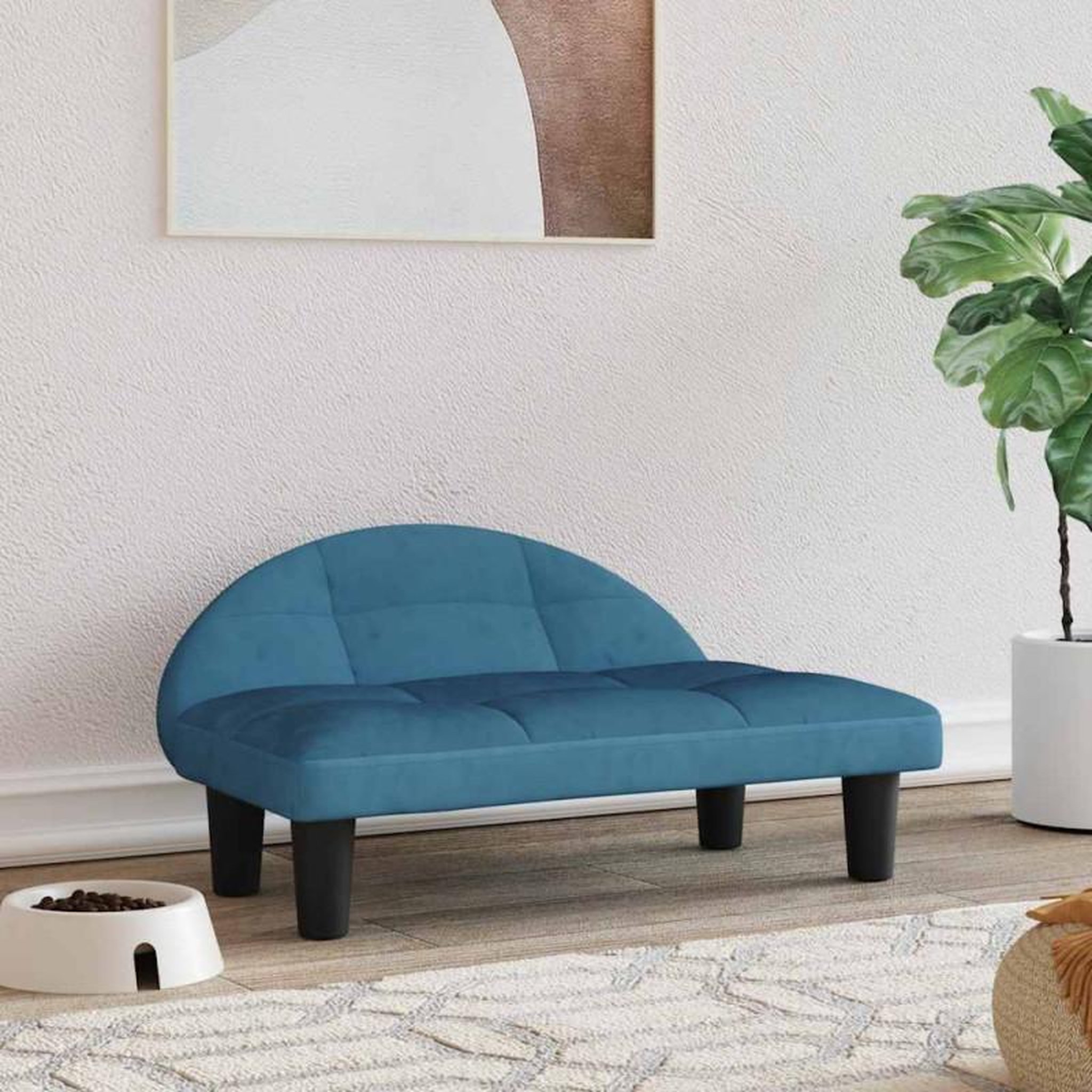 VIDAXL Lit pour chien bleu 70x52x30 cm velours