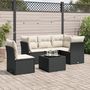 Voir la diapositive 1 : VIDAXL Salon de jardin 6 pcs avec coussins noir resine tressee