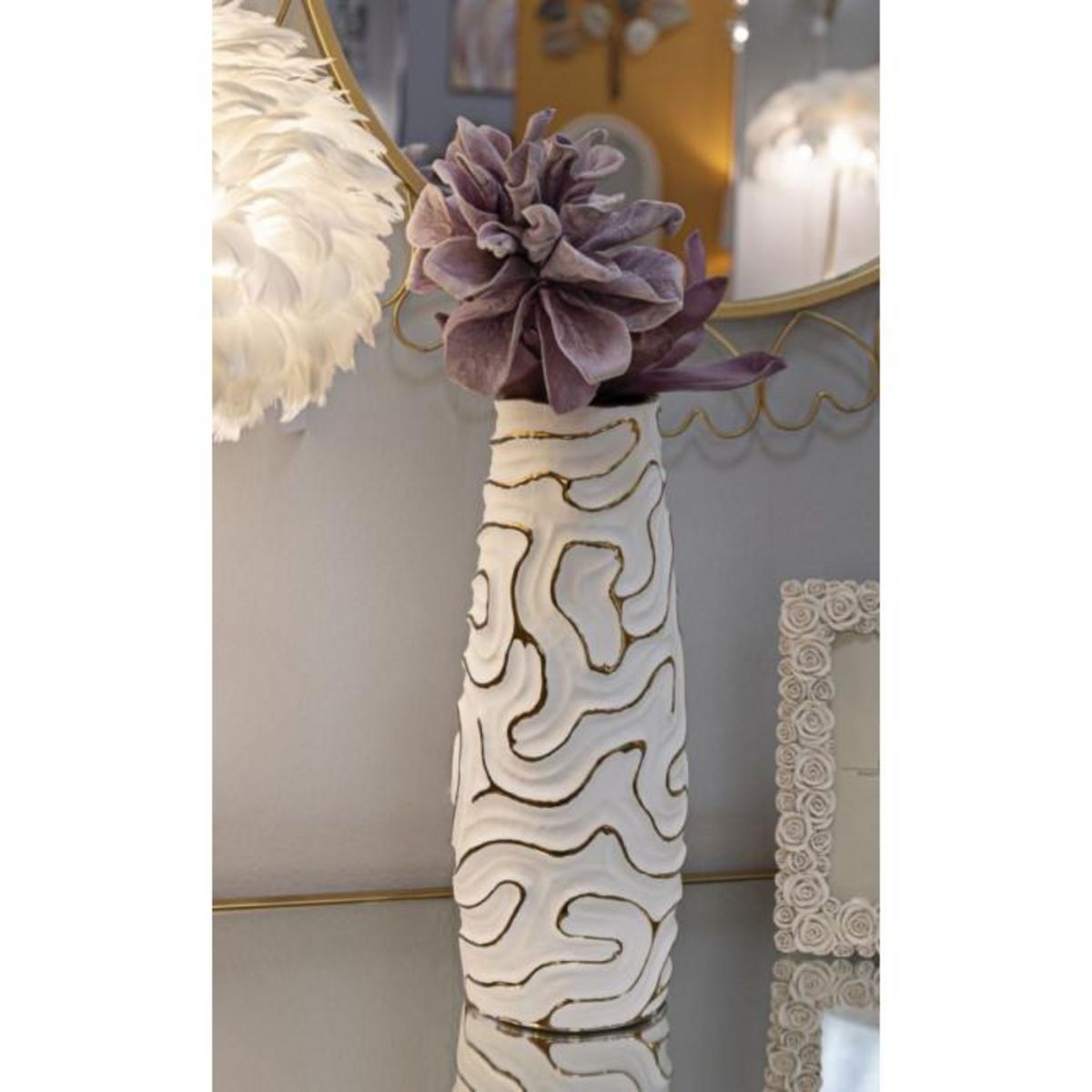 Paris Prix Vase Design en Céramique  Lia  39cm Blanc