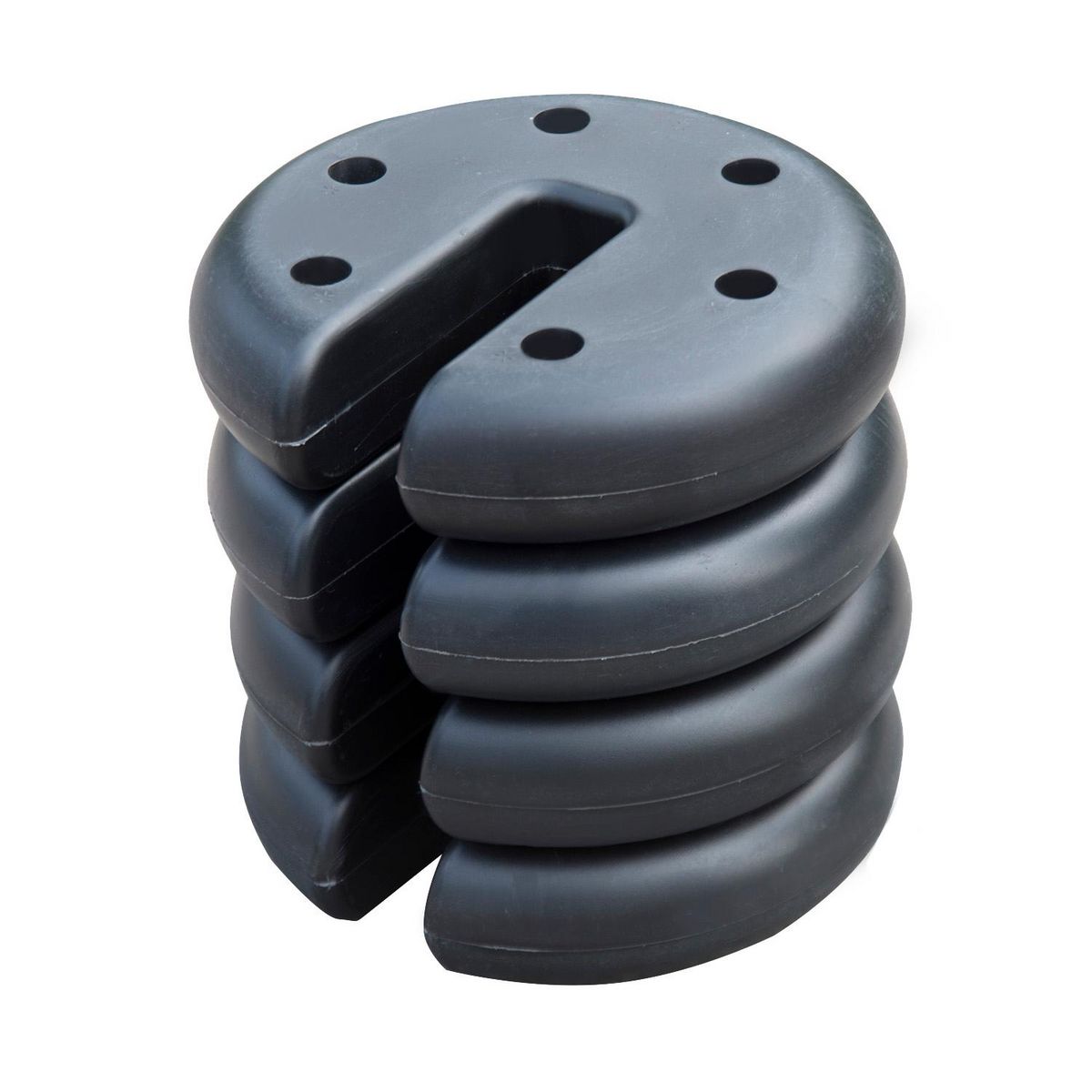 HOMCOM Lot de 4 poids de lestage circulaire pour tonnelle barnum tente diamètre 20 cm épaisseur 4,5 cm polyéthylène noir