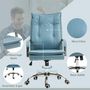 Voir la diapositive 6 : HOMCOM Chaise de bureau manager ergonomique design contemporain métal chromé tissu technique bleu