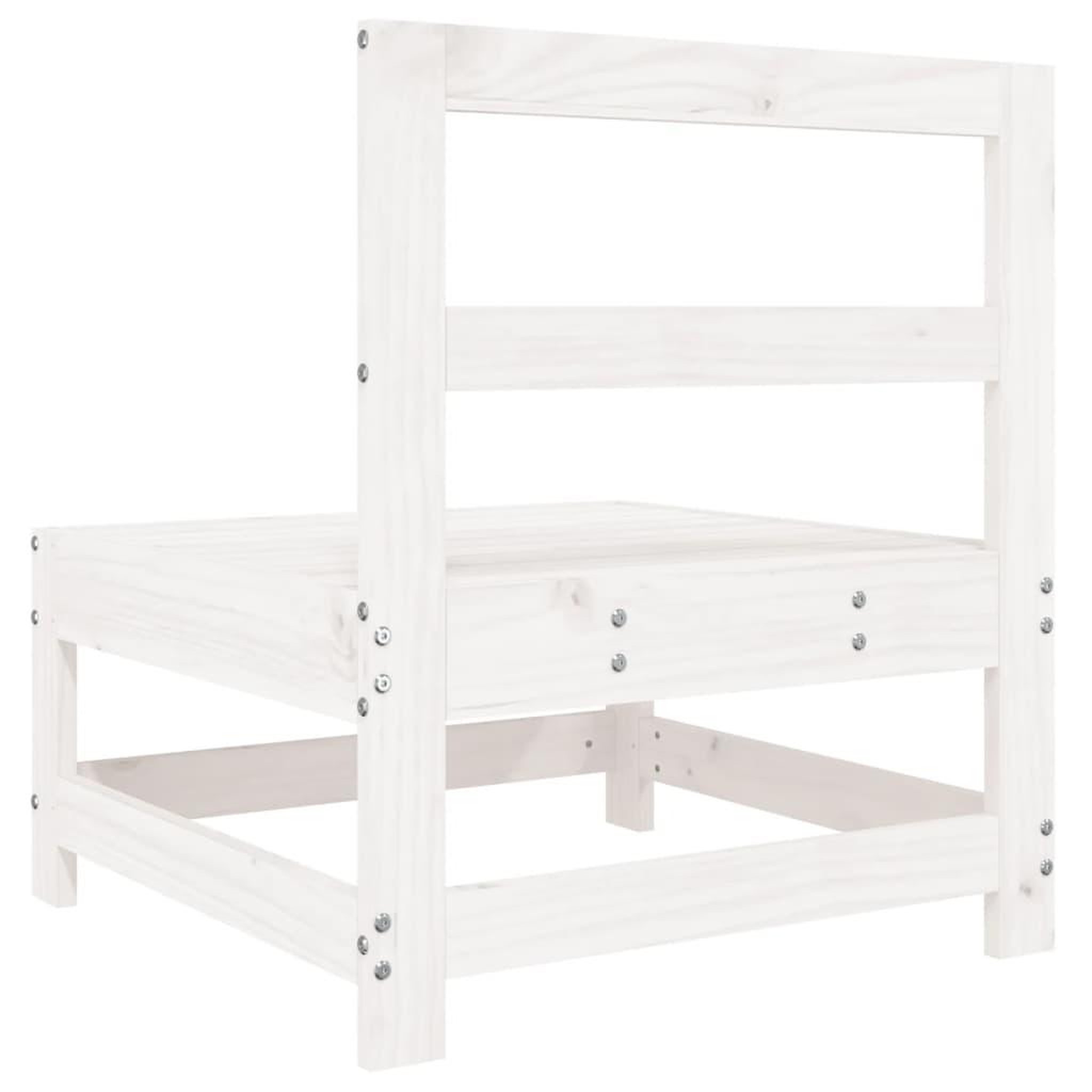 Voir la diapositive 5 : VIDAXL Canape central de jardin blanc bois de pin massif
