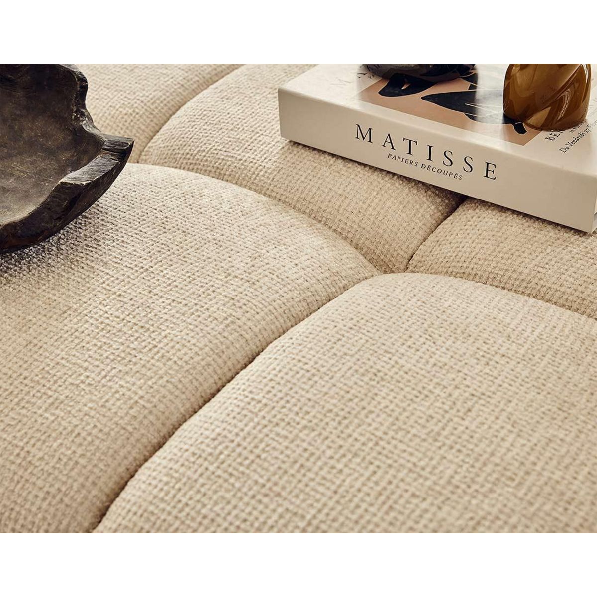 LISA DESIGN Suzano - pouf en tissu texturé