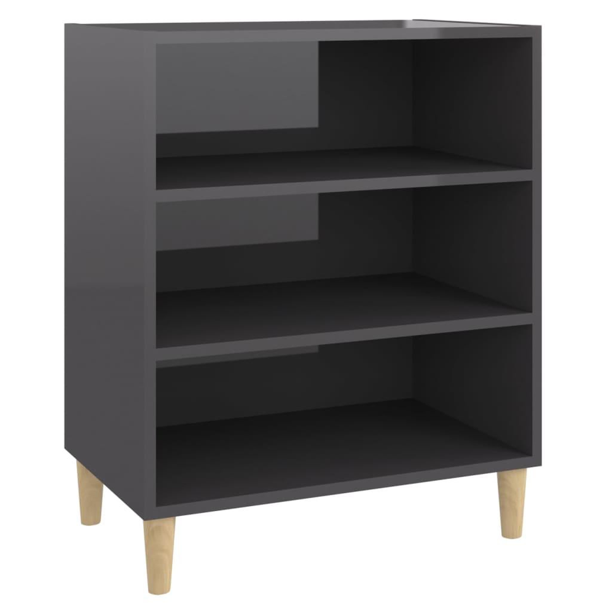 Voir la diapositive 2 : VIDAXL Buffet gris brillant 57x35x70 cm bois d'ingenierie