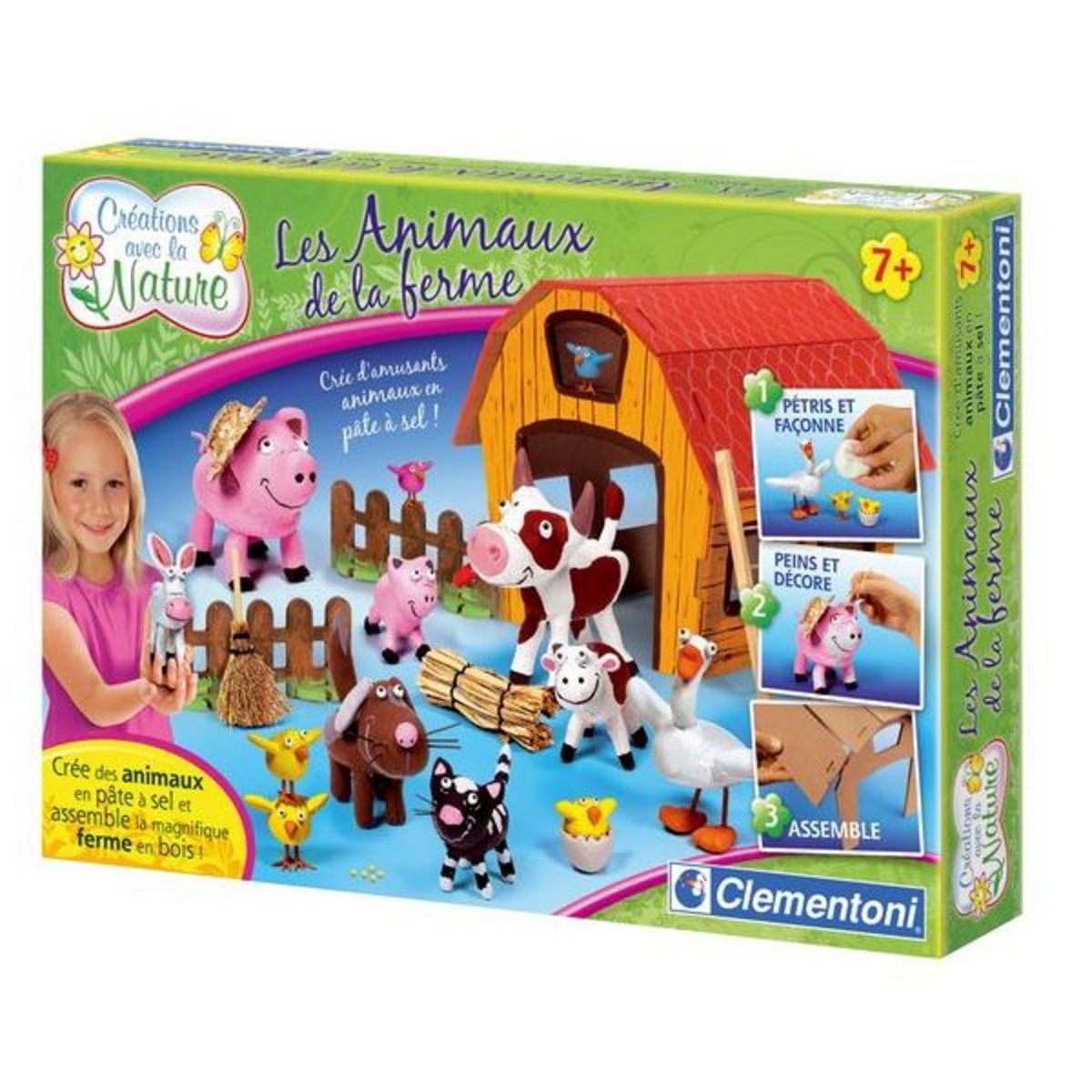CLEMENTONI Pâte à sel, les animaux de la ferme