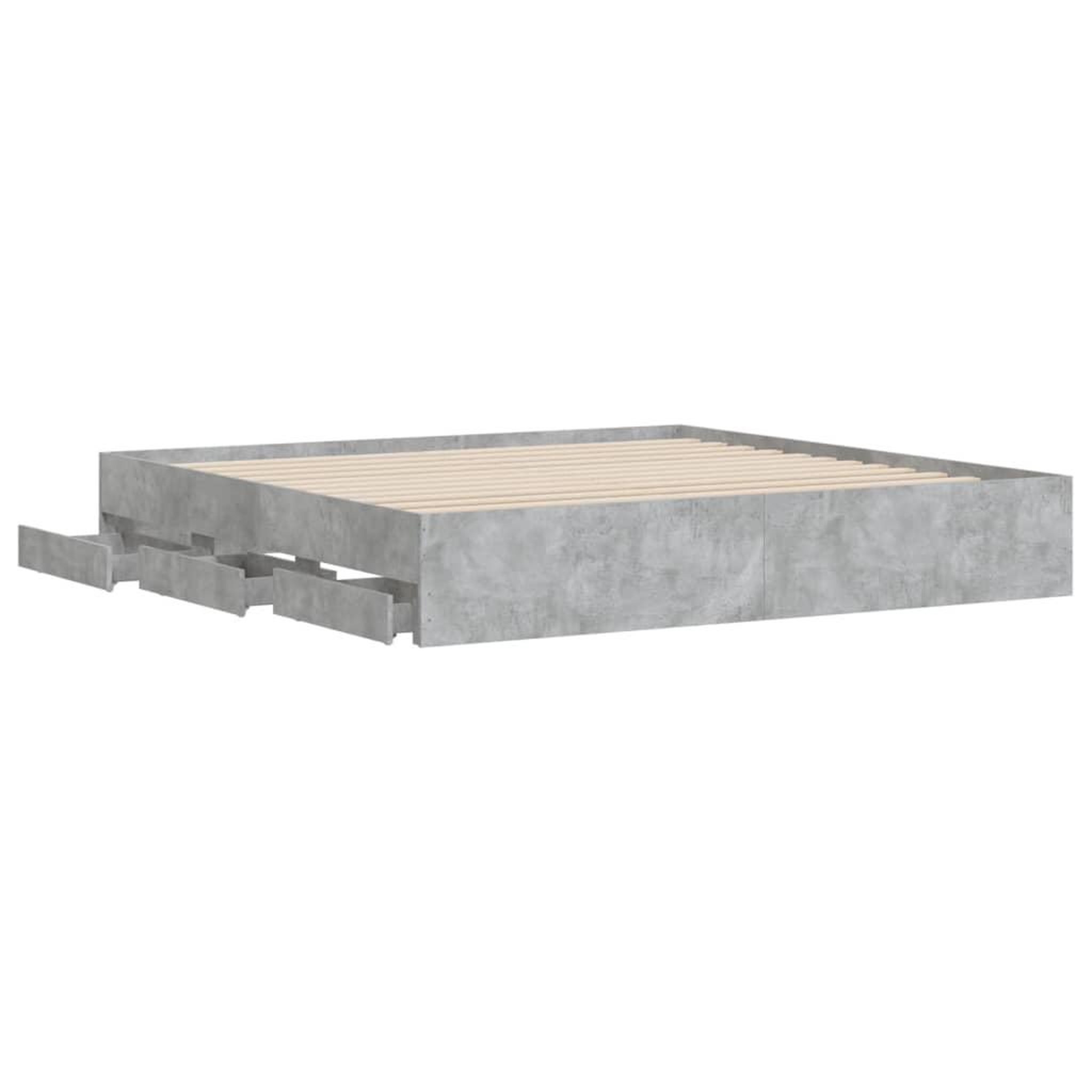Voir la diapositive 5 : VIDAXL Cadre de lit avec tiroirs sans matelas gris beton 180x200 cm