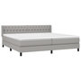 Voir la diapositive 3 : VIDAXL Sommier a lattes de lit avec matelas Gris clair 200x200cm Tissu