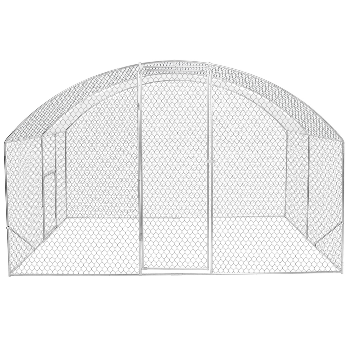ID MARKET Enclos poulailler dôme 7,5 m² parc grillagé 3x2,5 M avec porte latérale