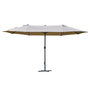 Voir la diapositive 1 : OUTSUNNY Parasol de jardin XXL parasol grande taille 4,6L x 2,7l x 2,4H m ouverture fermeture manivelle acier polyester haute densité café latte
