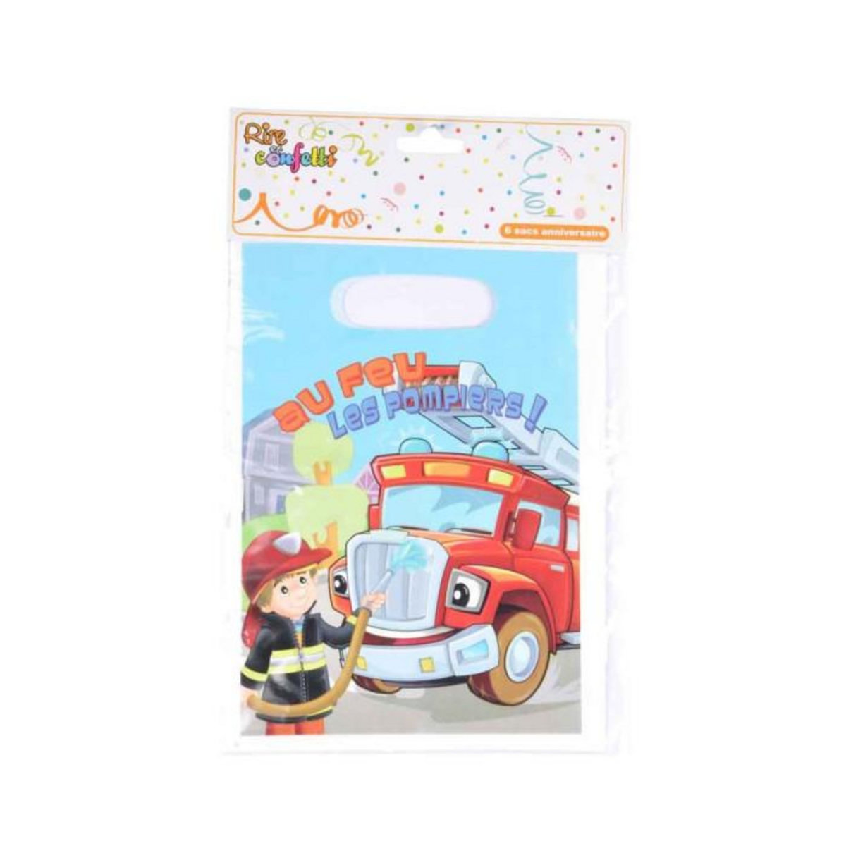 Paris Prix Lot de 6 Sacs à Bonbons  Pompier  23cm Bleu