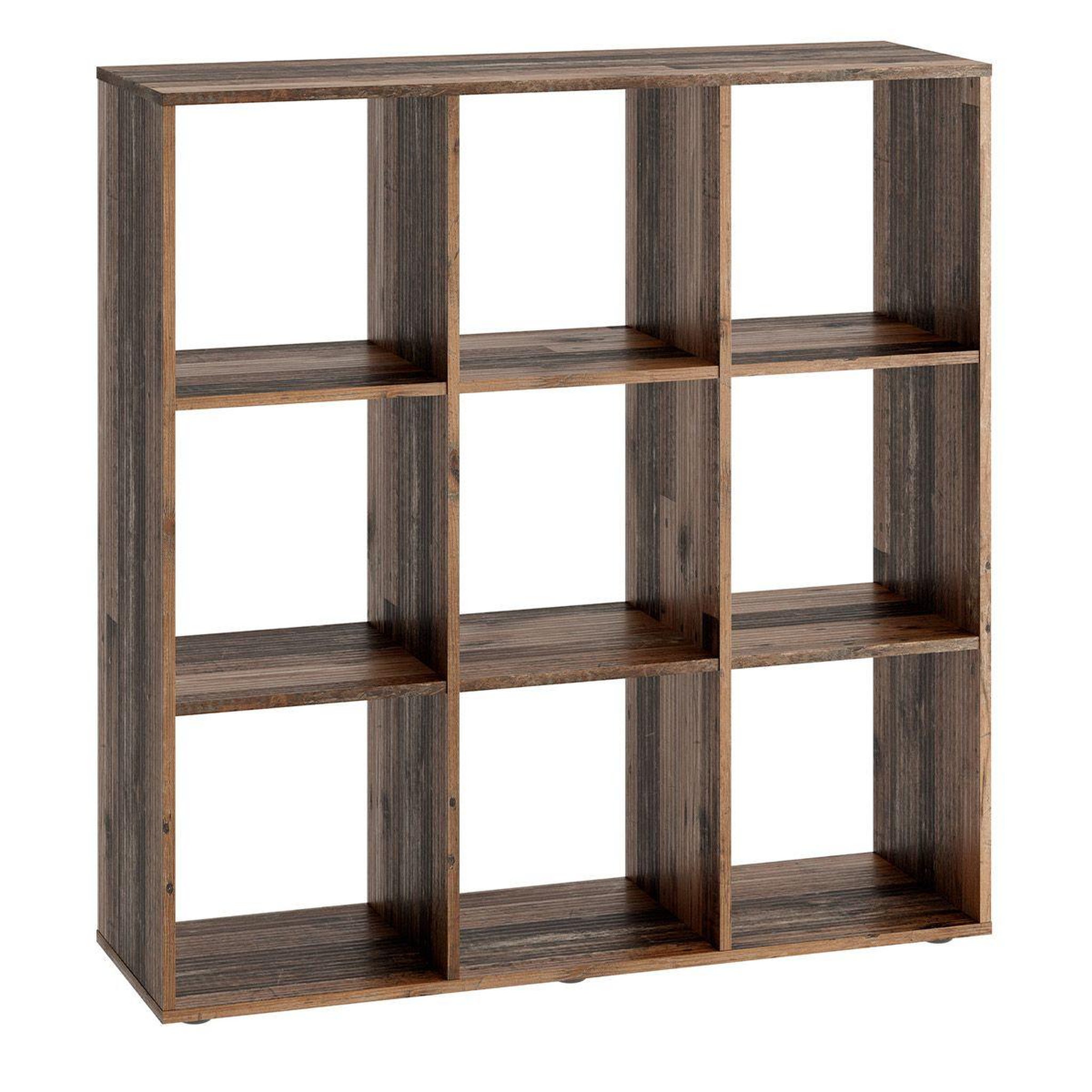 Voir la diapositive 2 : Paris Prix Étagère 9 cases design  gaman  108cm chêne foncé