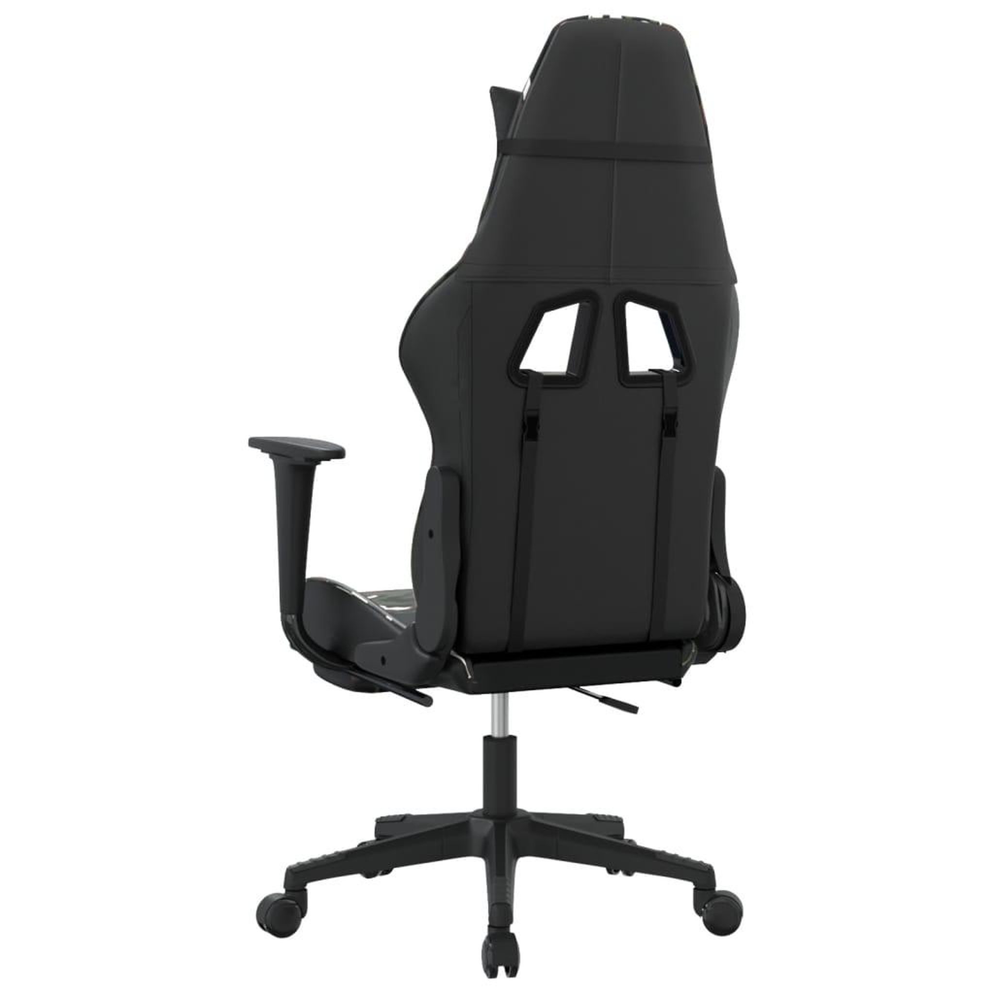 Voir la diapositive 5 : VIDAXL Chaise de jeu avec repose-pied Noir et camouflage Similicuir