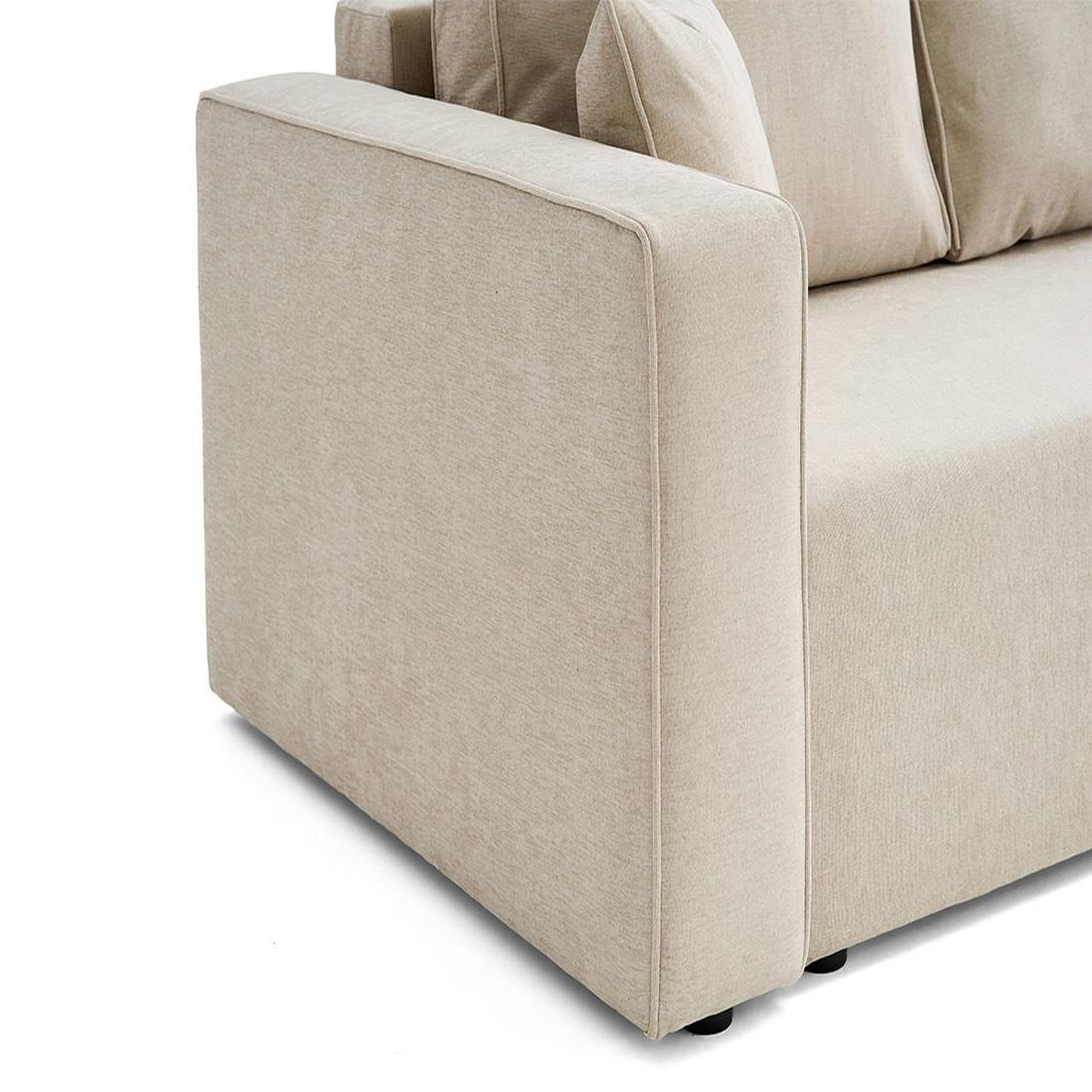 Voir la diapositive 6 : BEST MOBILIER Topaze - canapé 3 places - convertible avec coffre - en tissu