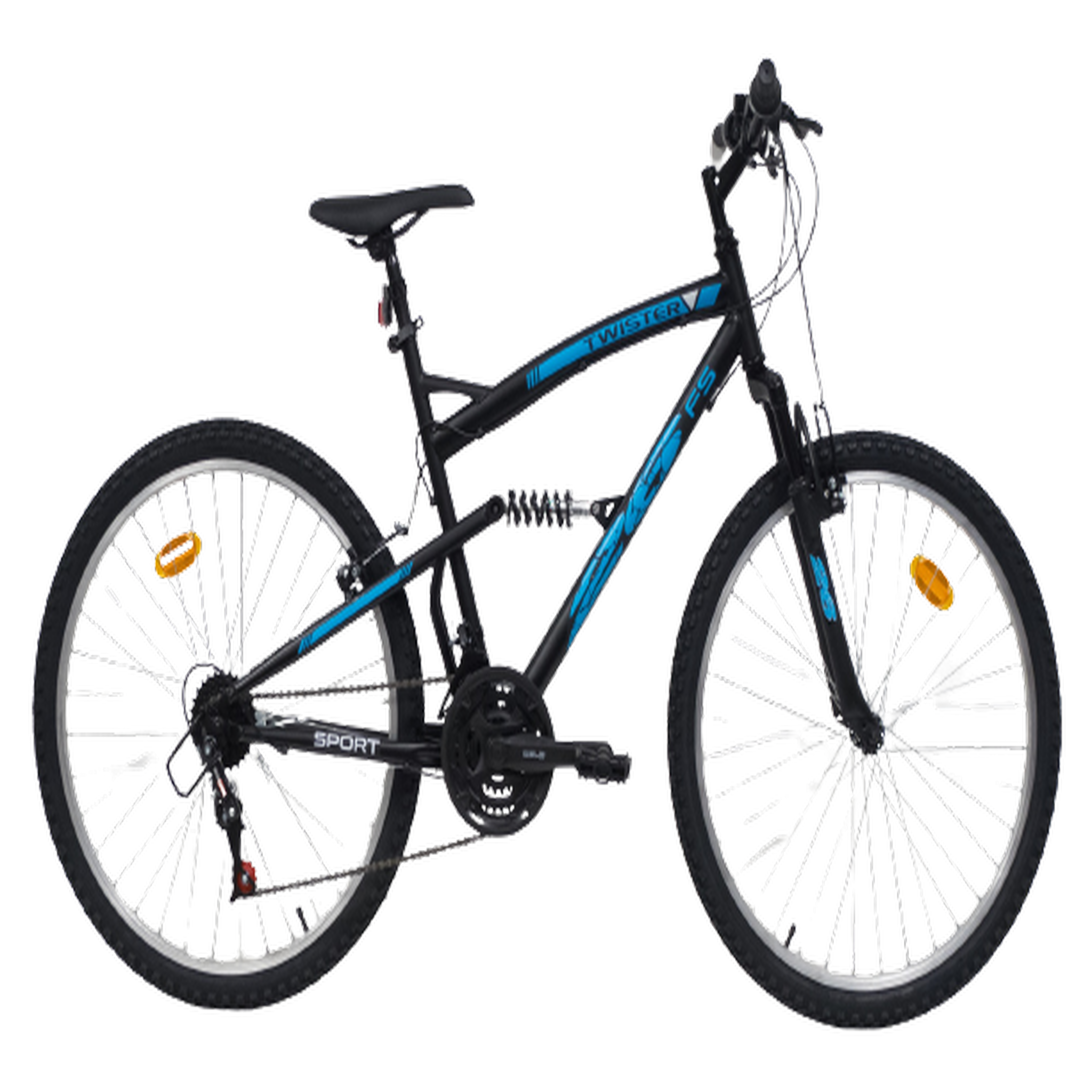 Voir la diapositive 1 : Vélo VTT 26'' - Modèle  Tout Suspendu Mixte  Twister  - 18 Vitesses - Poignées Tournantes - Freins V-Brake & Jantes en aluminium