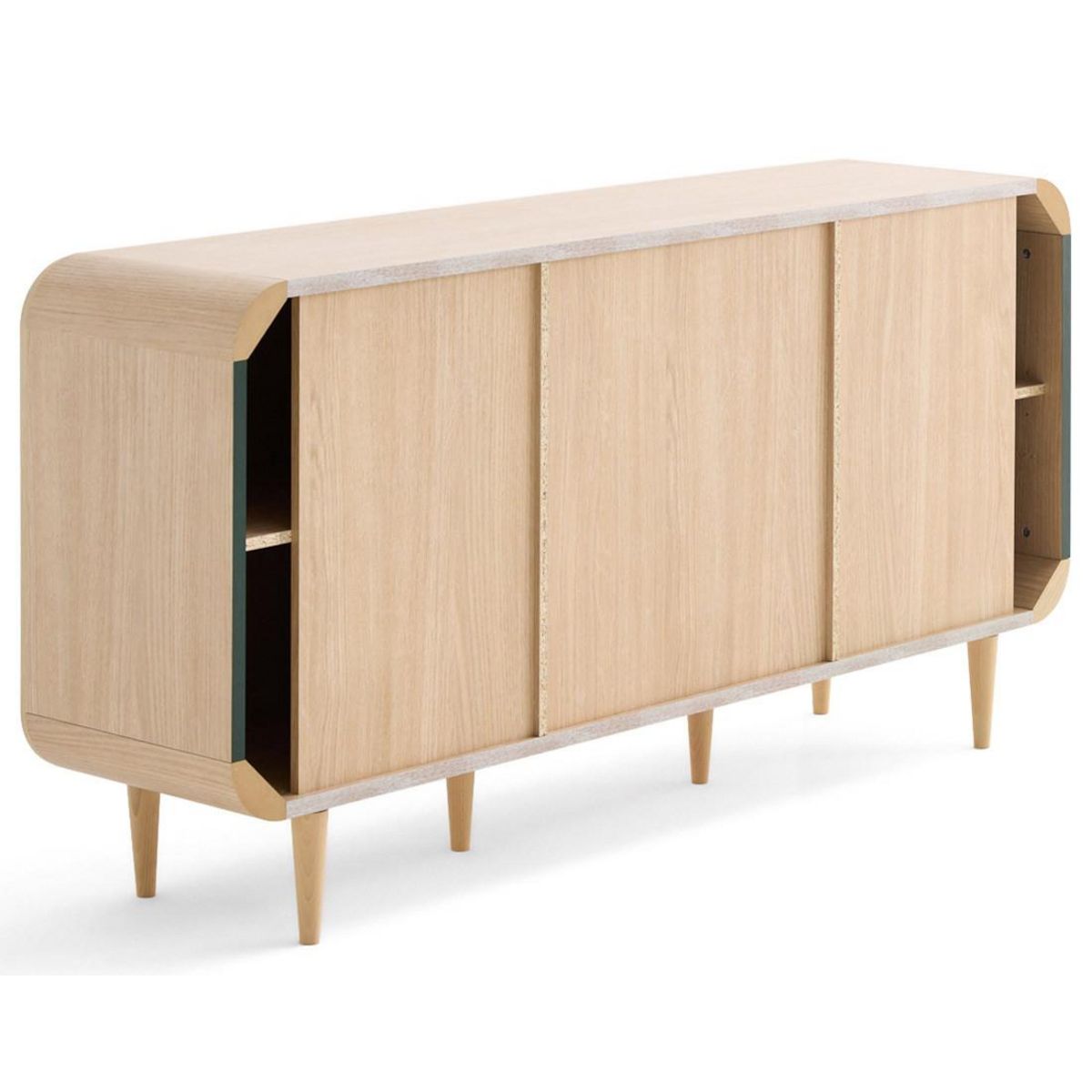 BEST MOBILIER Mathilde - buffet bas - bois et cannage - 170 cm