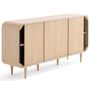 Voir la diapositive 6 : BEST MOBILIER Mathilde - buffet bas - bois et cannage - 170 cm