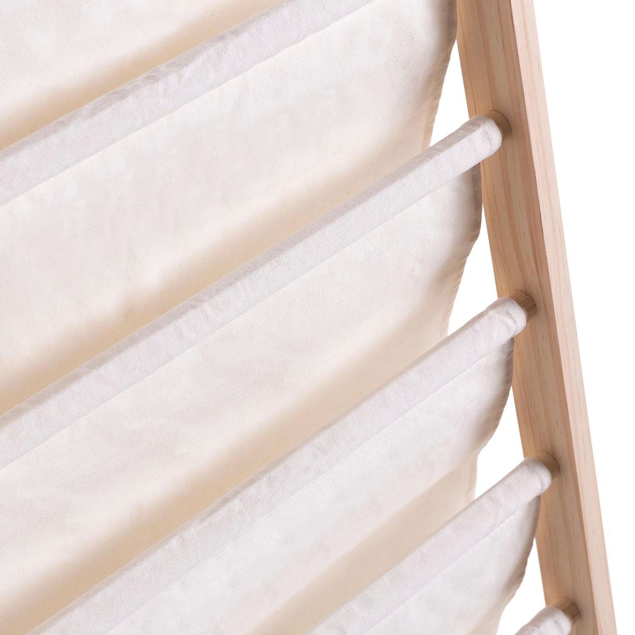 Voir la diapositive 2 : VS VENTA-STOCK Porte-revues Xoel en tissu et bois avec 8 sections
