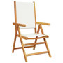 Voir la diapositive 3 : VIDAXL Chaises inclinables de jardin lot de 8 tissu et bois massif