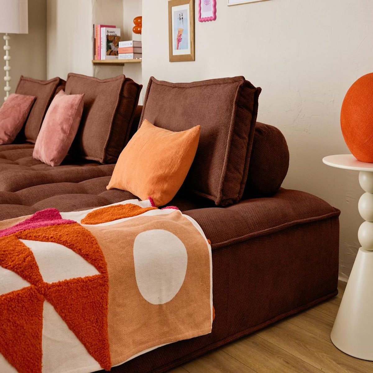 LISA DESIGN Marisol - canapé d'angle modulable 4 places - velours texturé