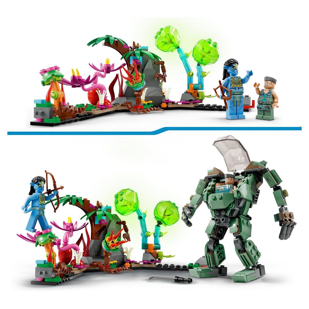 LEGO Avatar 75571 Neytiri et le Thanator vs. Quaritch dans l&rsquo;Exosquelette, Jouet de Construction, Figurine Robot, Pandora