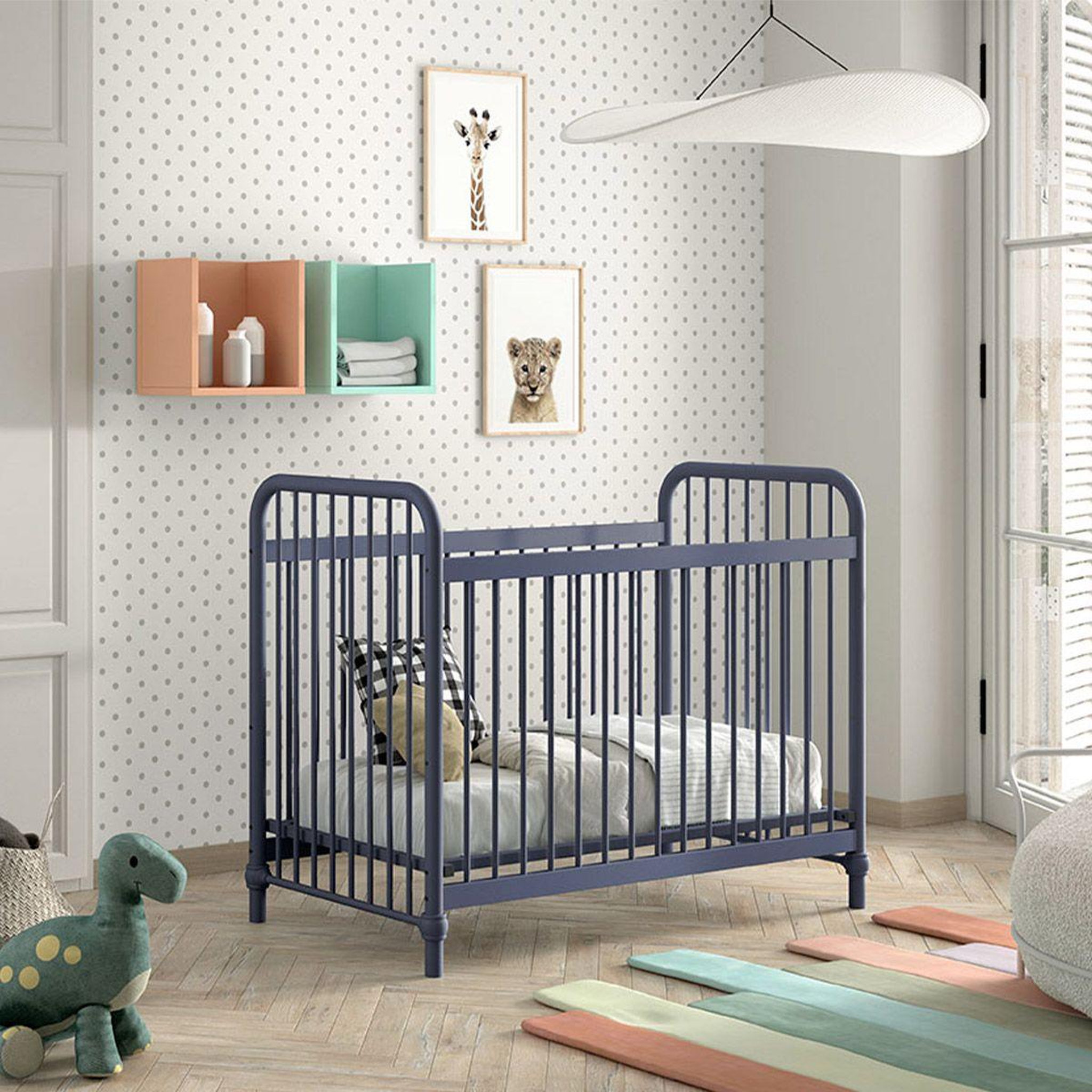 Voir la diapositive 3 : Paris Prix Lit Bébé  Bronxx  60x120cm Bleu