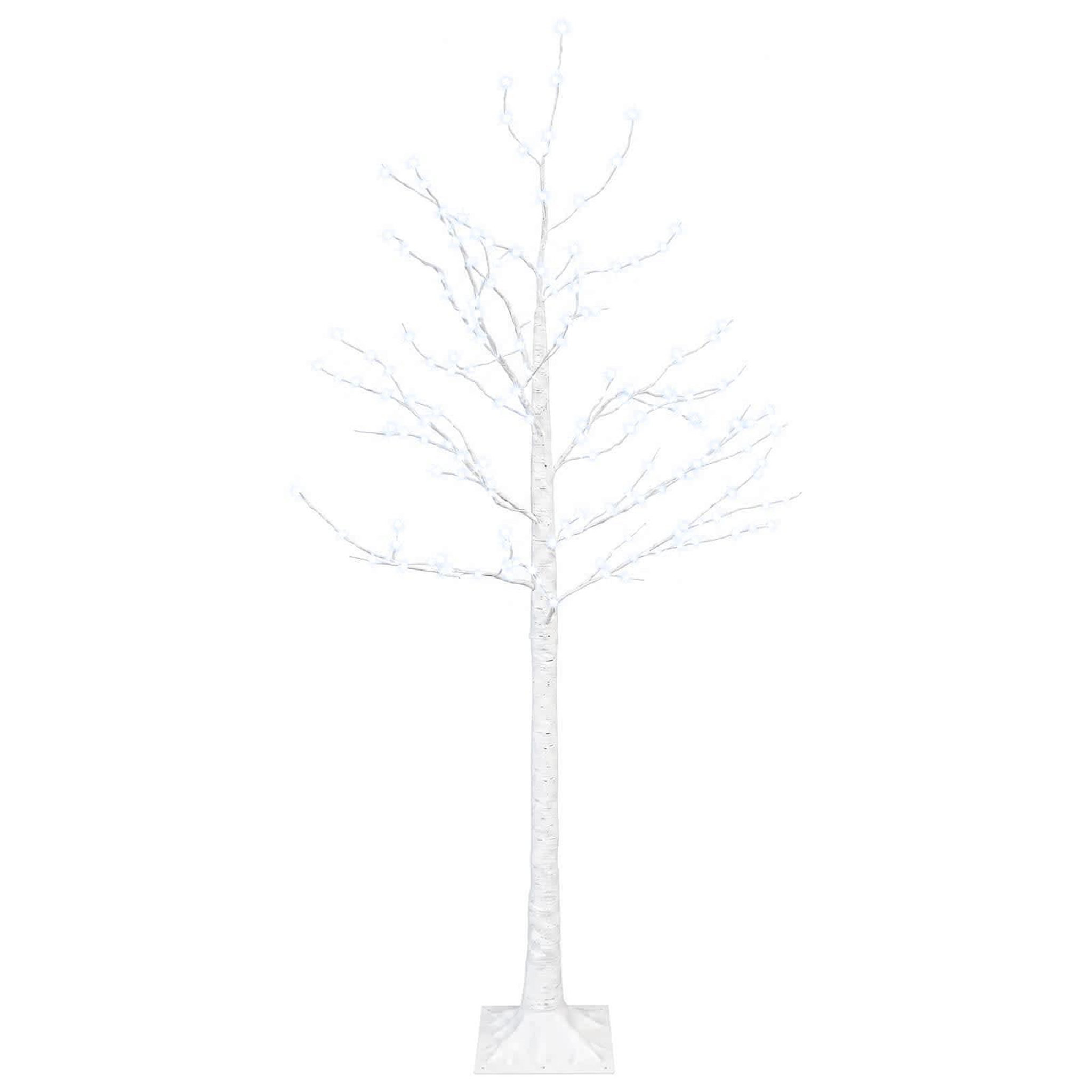 VIDAXL Bouleau de Noël Blanc 22 x 22 x 150 cm Plastique 232 LED