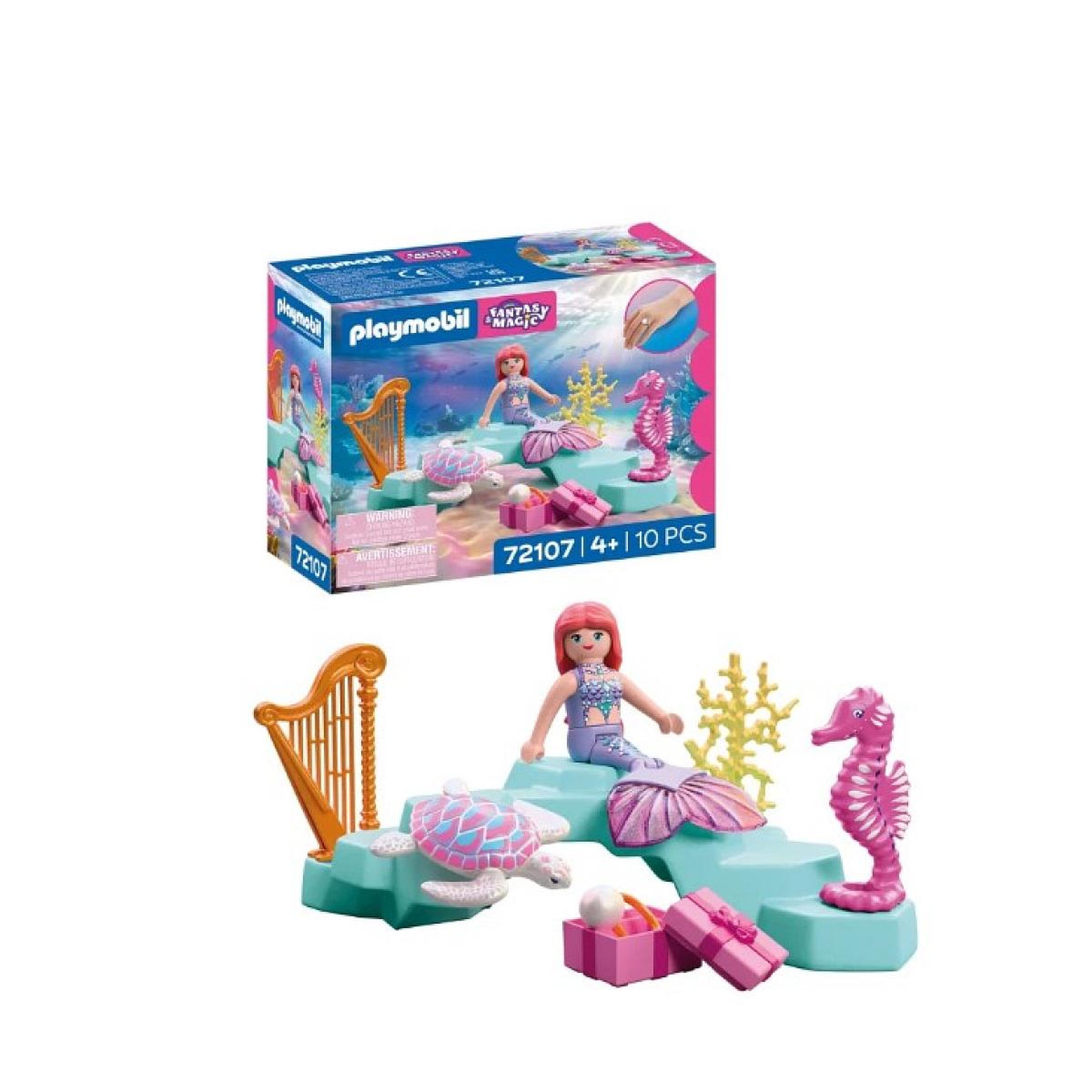 PLAYMOBIL 72107 Sirène, cadeaux  and  animaux marins