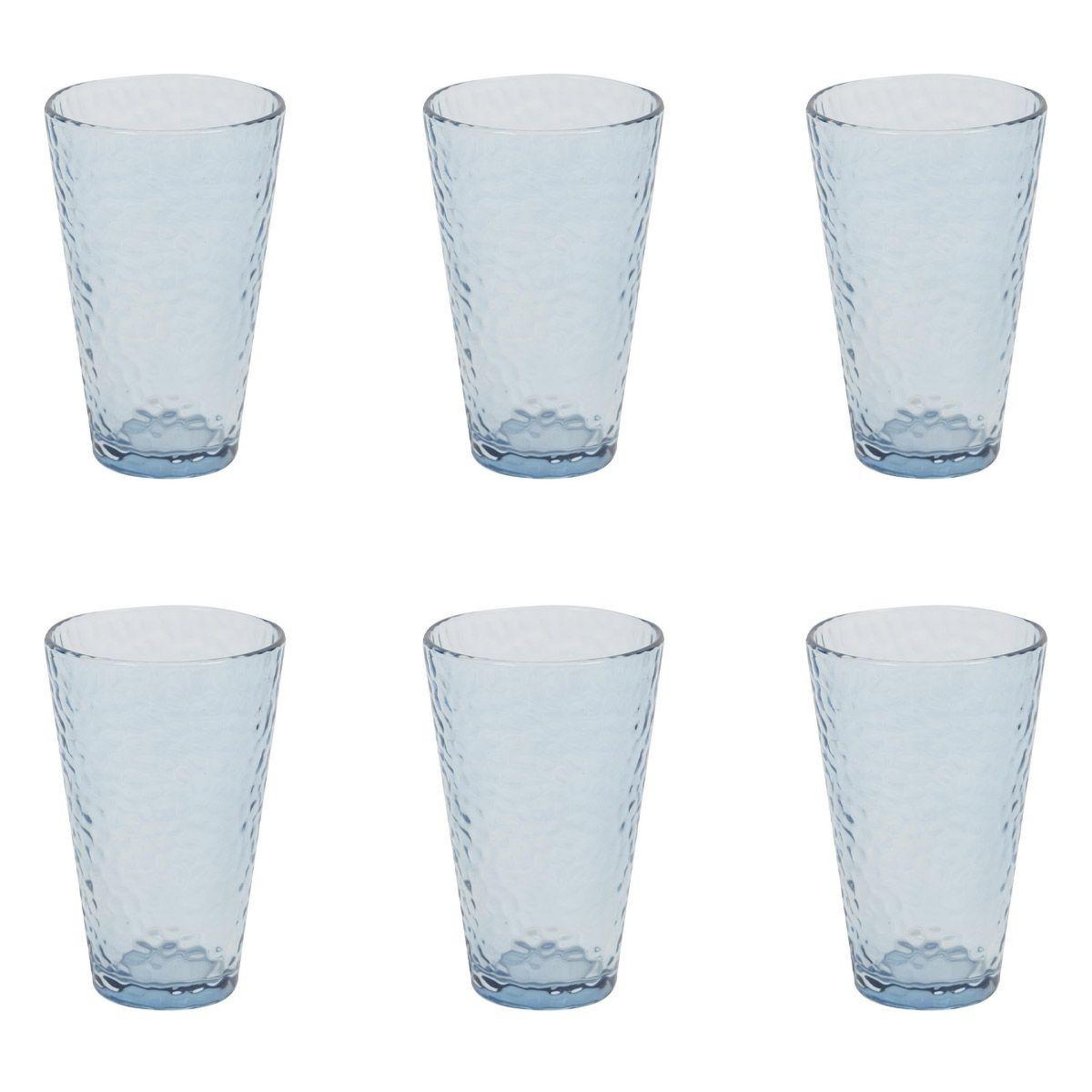 The Home Deco Factory Lot de 6 verres à eau  martelé  34cl bleu fumé
