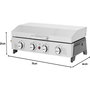 Voir la diapositive 4 : Habitat et Jardin Plancha à gaz en inox avec 4 bruleurs et couvercle  Fasto  - 10 kw - Gris