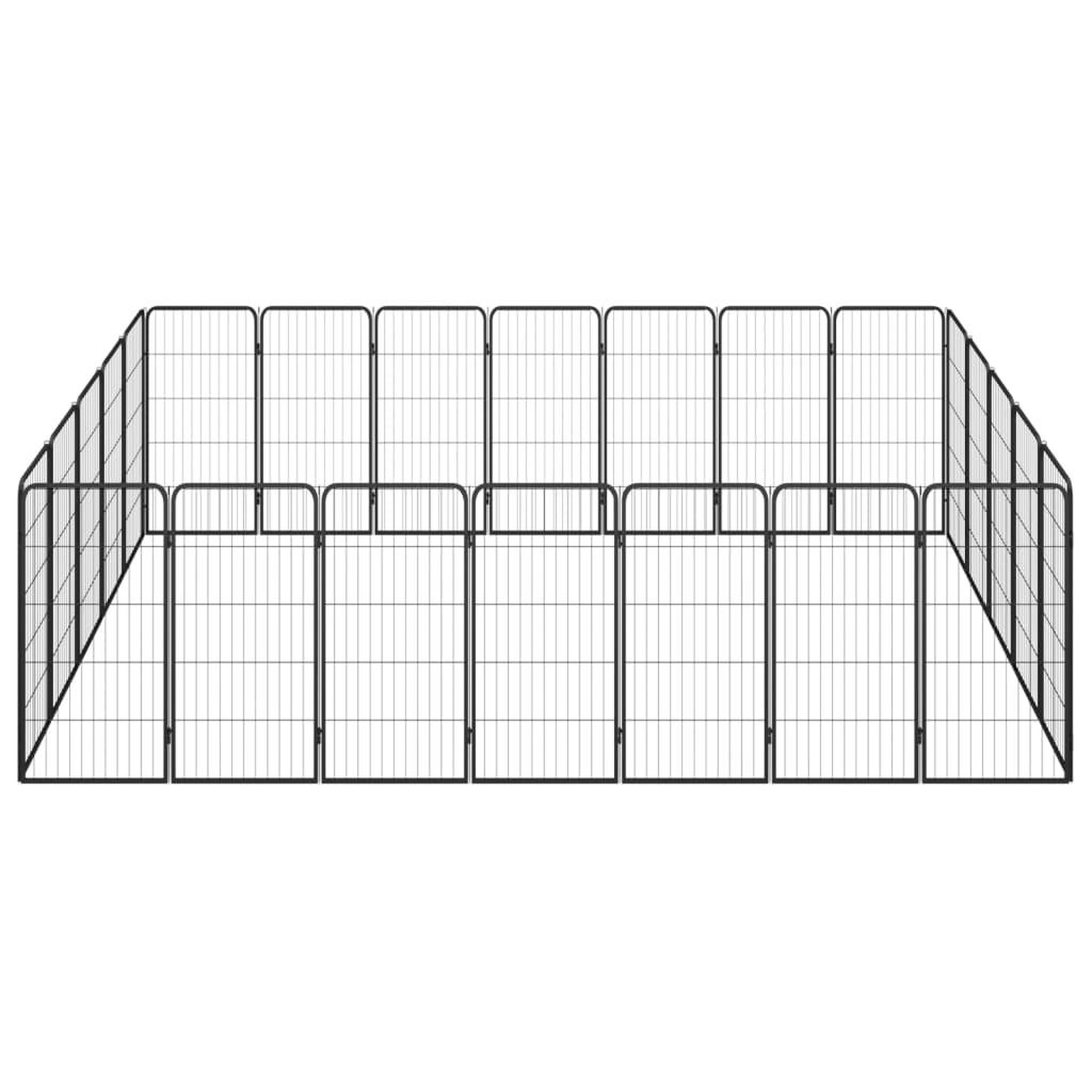 Voir la diapositive 2 : VIDAXL Parc pour chien 24panneaux Noir 50x100cm Acier enduit de poudre
