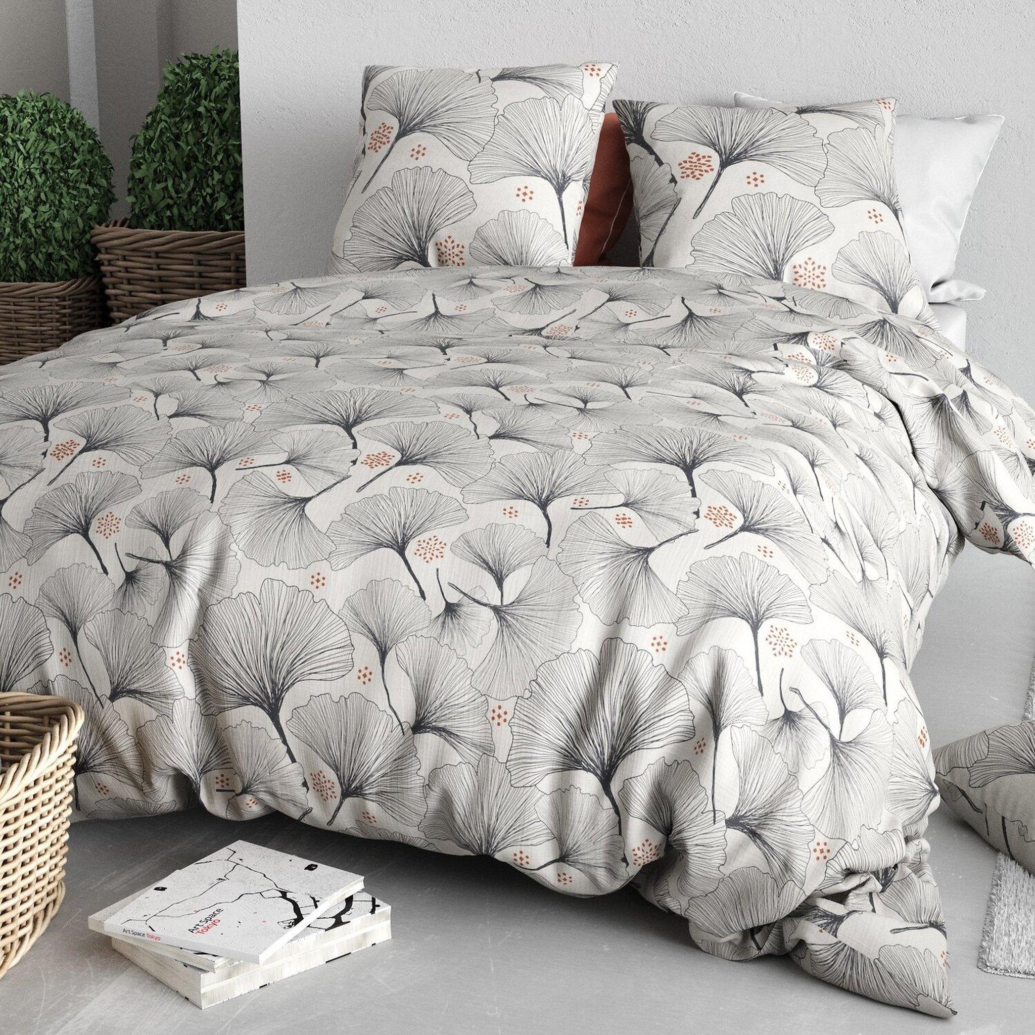 Voir la diapositive 5 : ATELIER DU COTON Parure Housse De Couette 100% Coton 57fils Frenezia