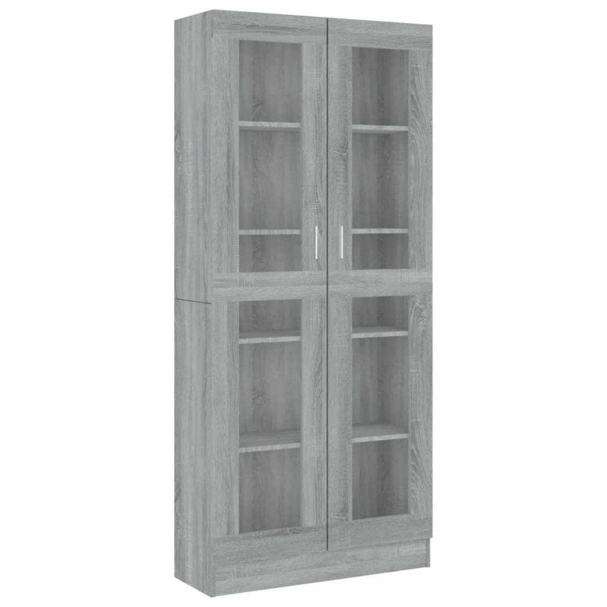 VIDAXL Armoire a vitrine Sonoma gris 82,5x30,5x185,5cm Bois ingenierie