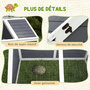 Voir la diapositive 5 : PAWHUT Maison enclos pour tortues - espace niche et enclos - porte haute verrouillable - bois blanc gris