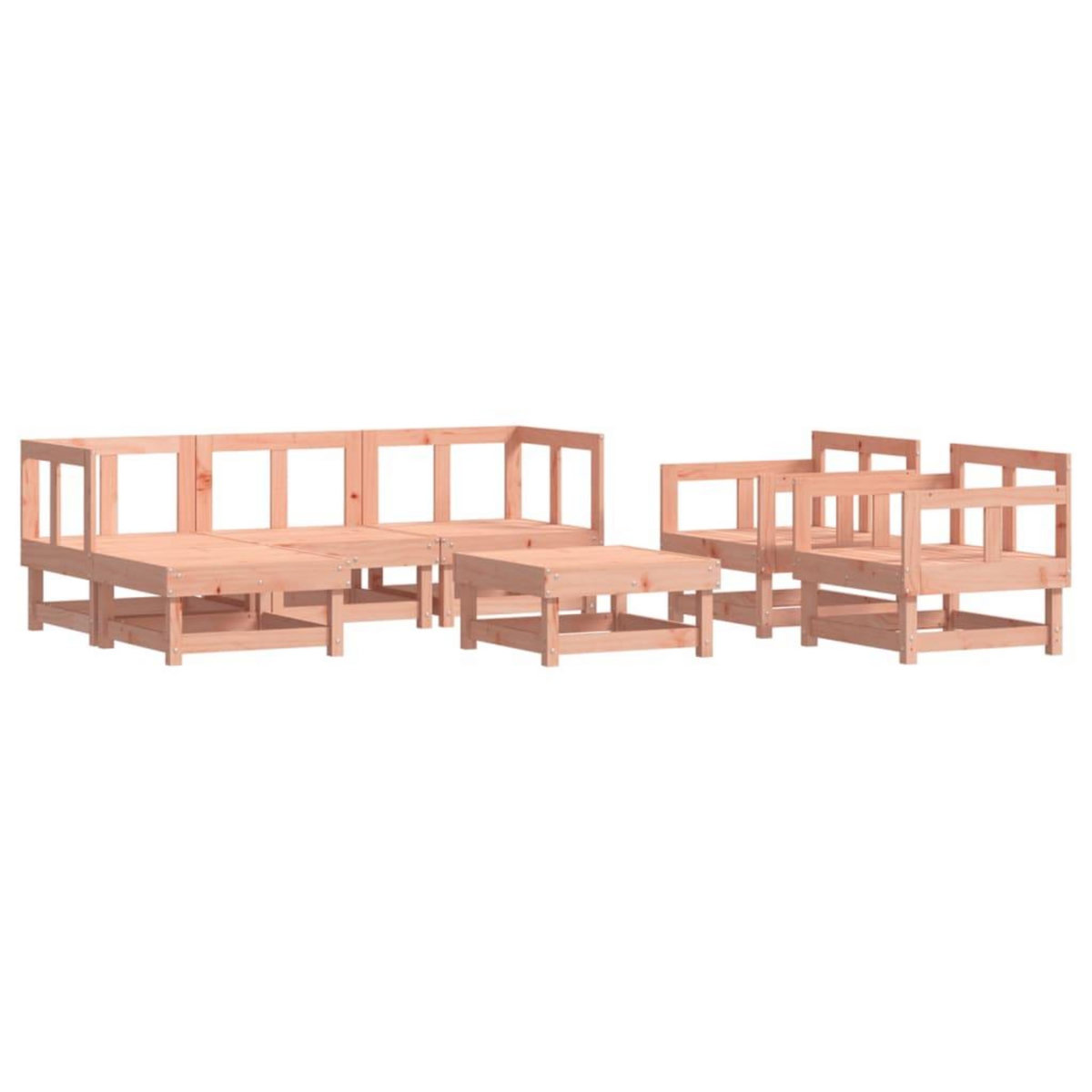 VIDAXL Salon de jardin 7 pcs avec coussins bois massif douglas