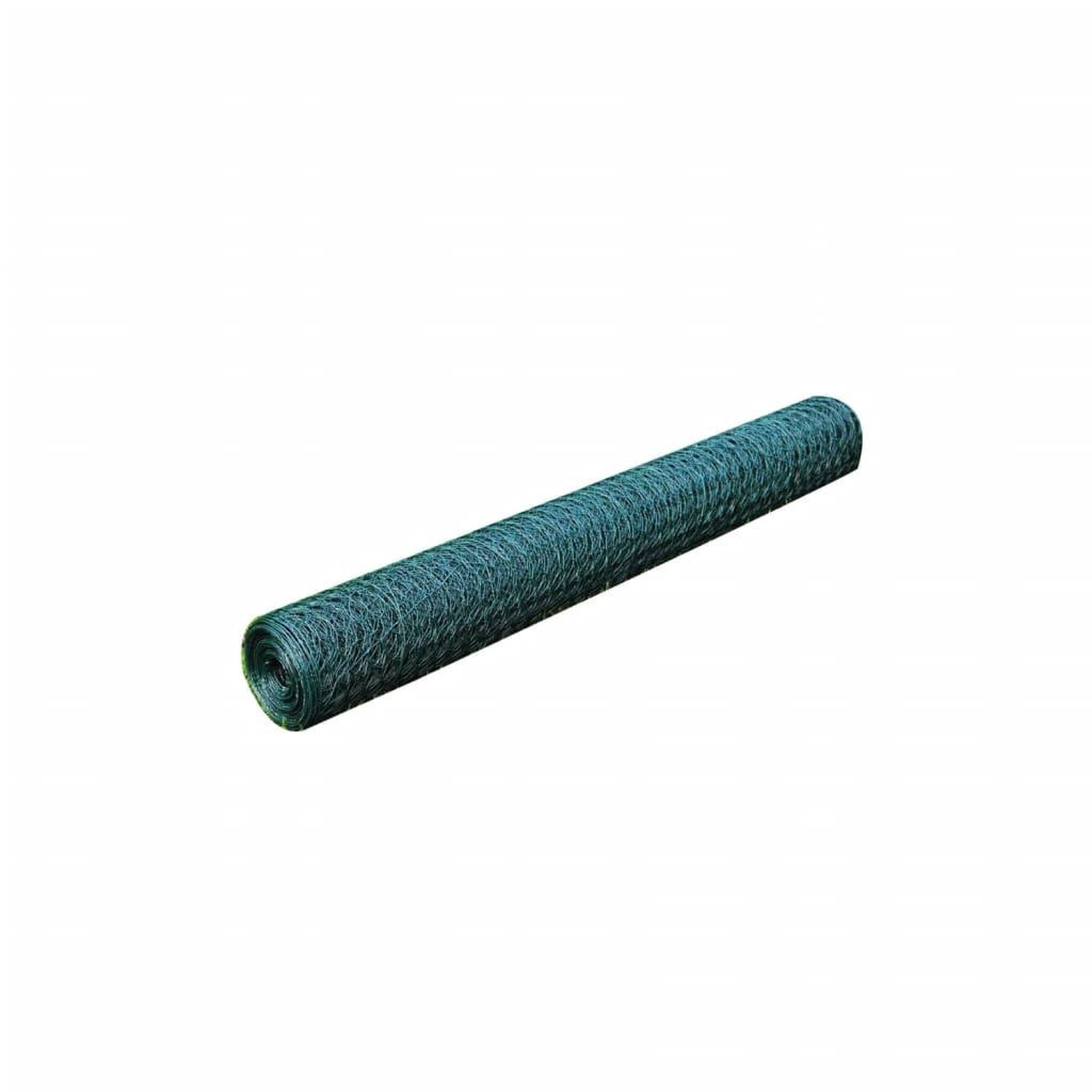 Voir la diapositive 2 : VIDAXL Grillage a poule avec revetement en PVC 25x0,5 m vert