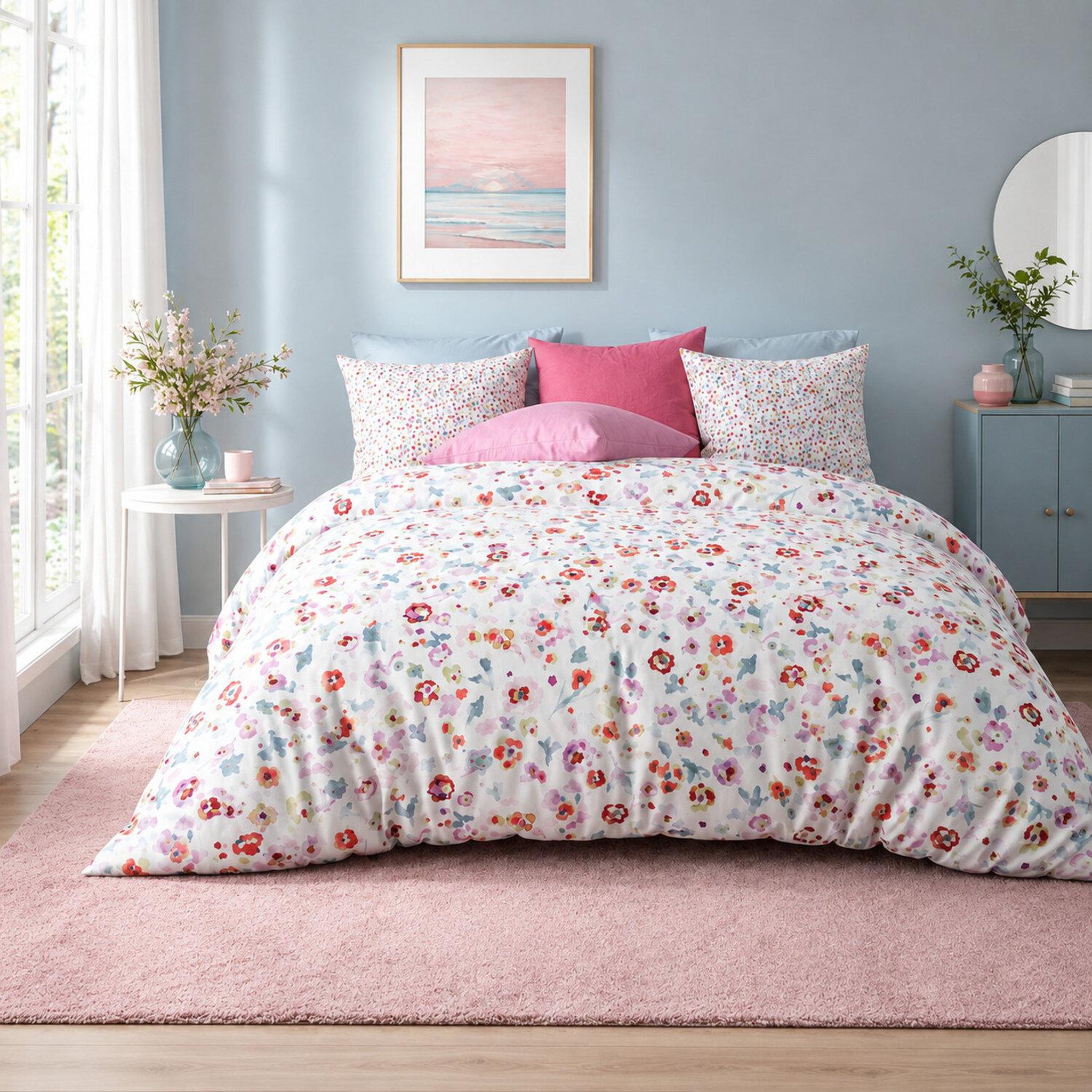 Voir la diapositive 1 : Les Ateliers du Linge Parure housse de couette 100% coton liberty