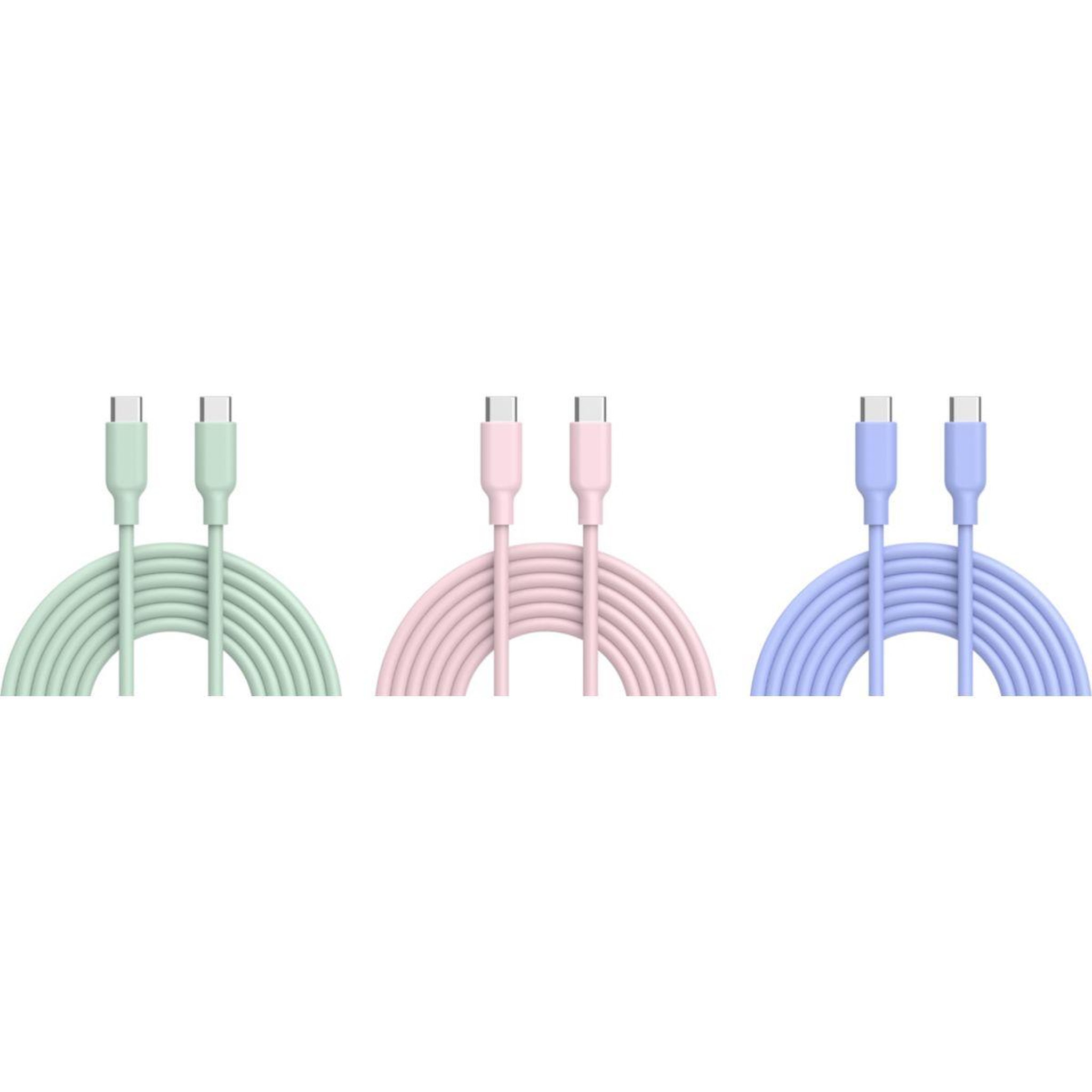 Voir la diapositive 3 : ESSENTIEL B Câble de charge vers USB-C silicone 2M Violet