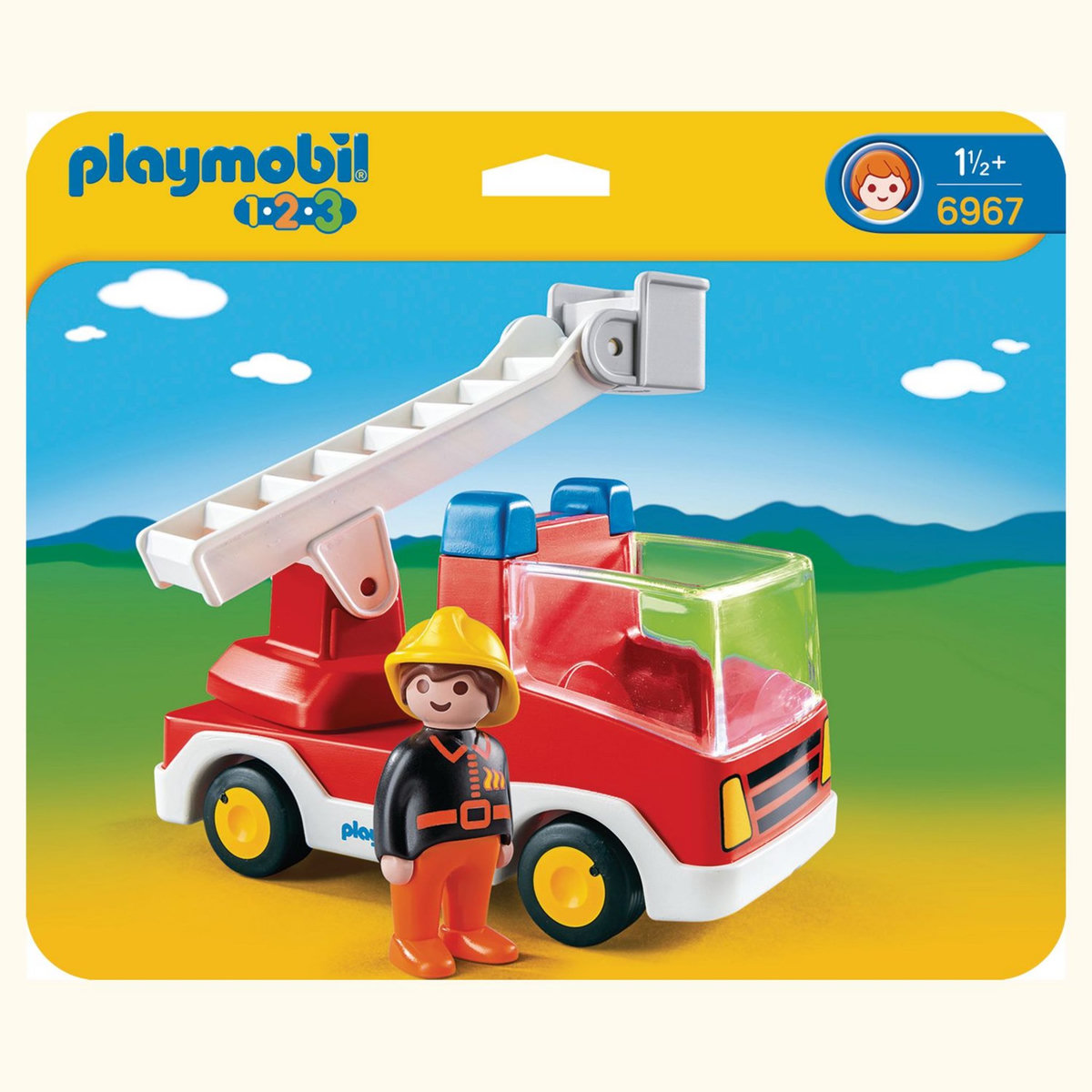 PLAYMOBIL 6967 - 1.2.3 - Camion de pompier avec échelle pivotante 