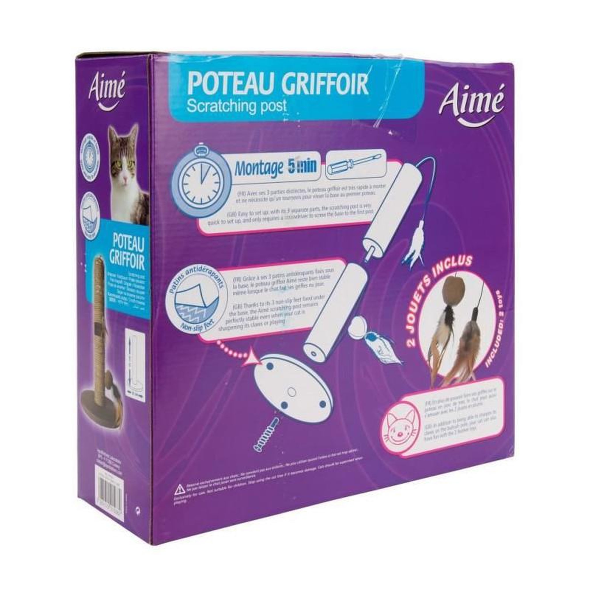 Voir la diapositive 2 : AIME AIME Poteau griffoir simple - Pour chat