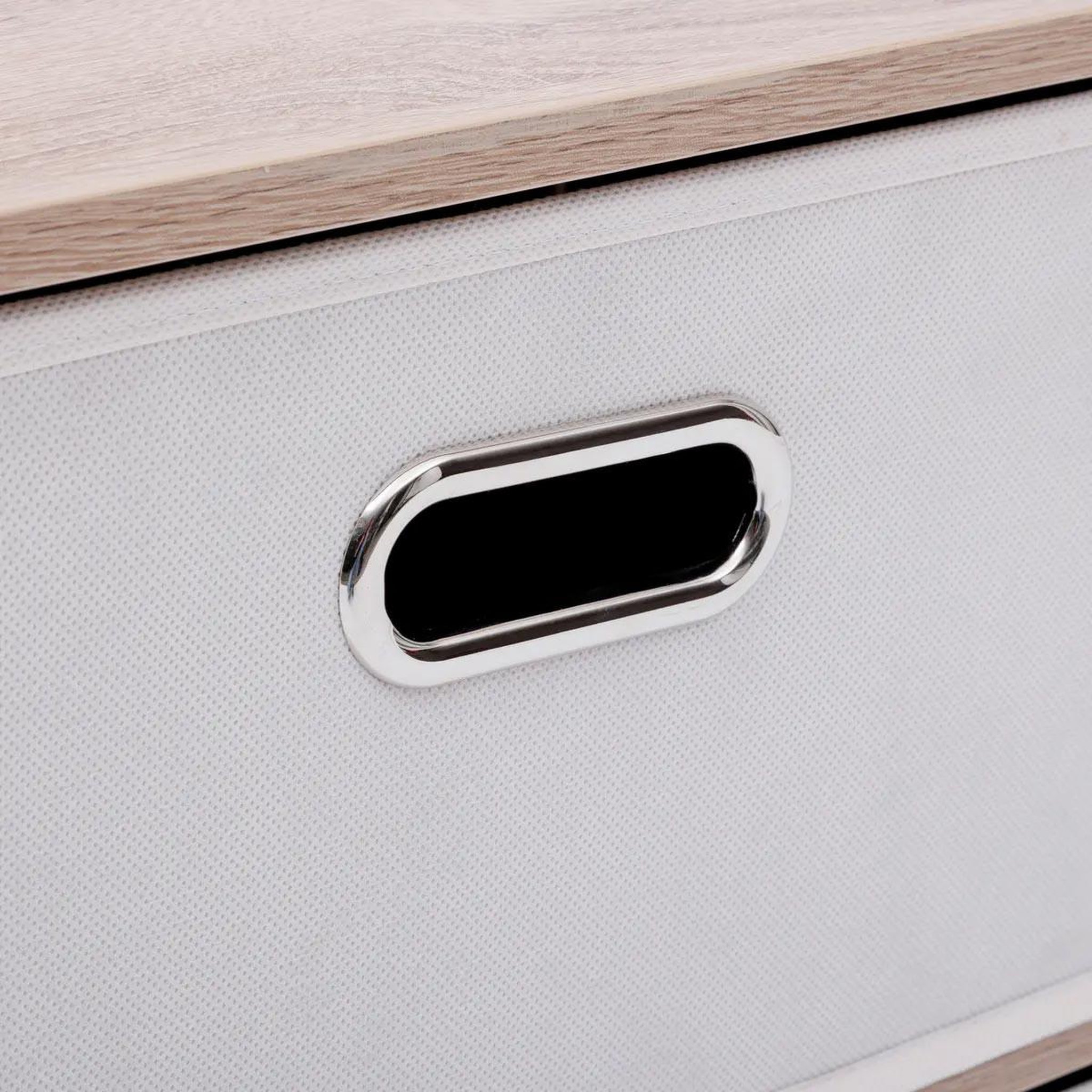 Voir la diapositive 3 : FIVE Commode 2 tiroirs paniers  dress up  50cm beige