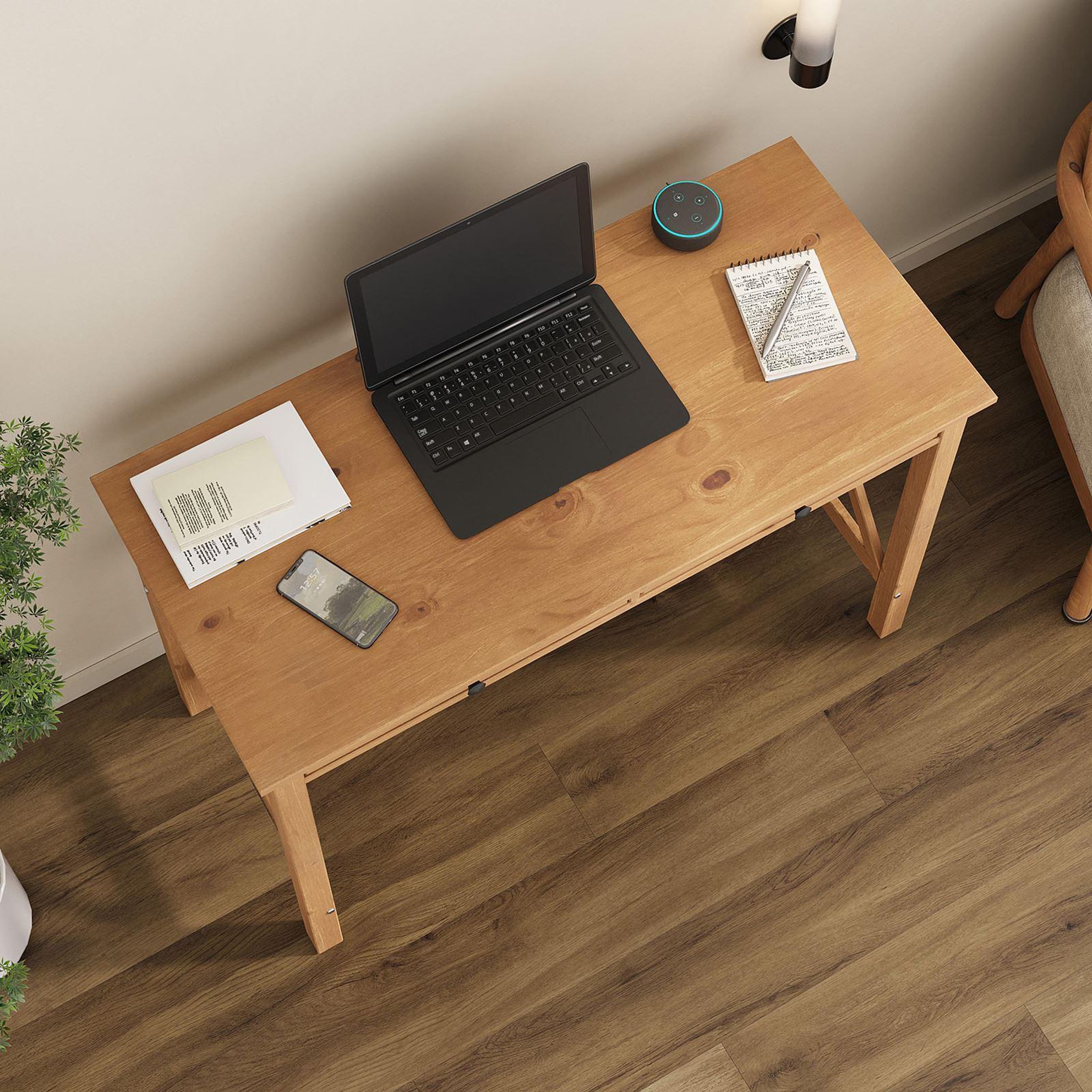 Voir la diapositive 4 : IDIMEX Bureau adrian l 110 cm 2 tiroirs en bois massif