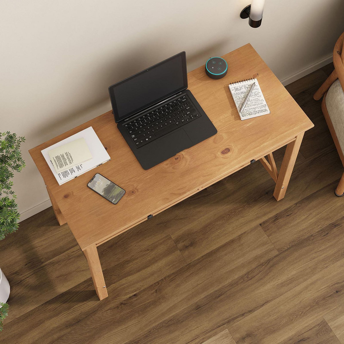 IDIMEX Bureau ADRIAN L 110 cm 2 tiroirs en bois massif