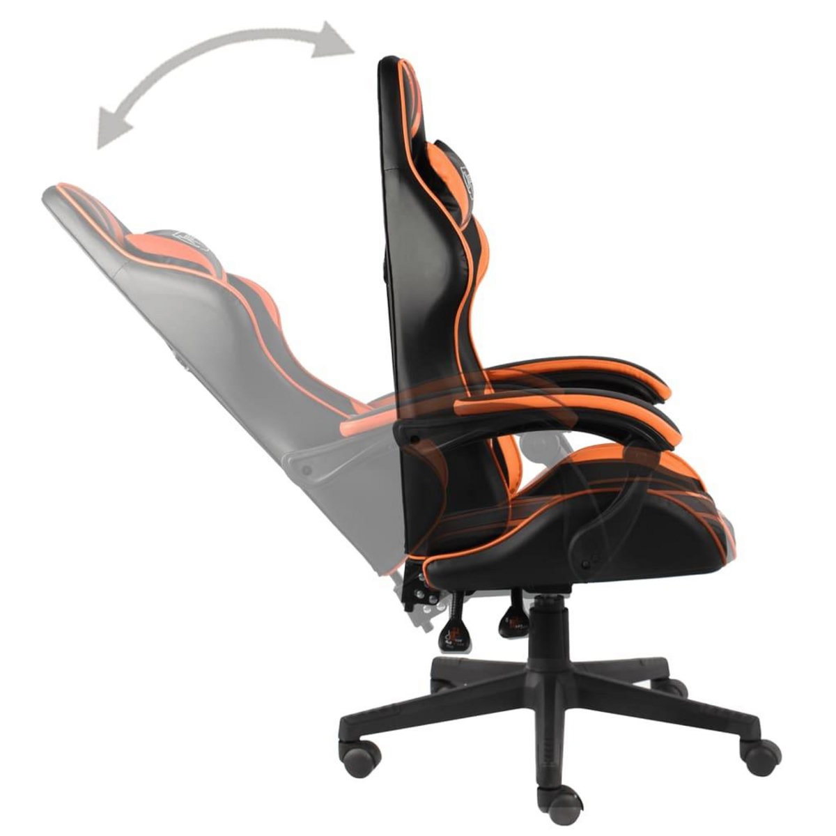 VIDAXL Fauteuil de jeux video Noir et orange Similicuir