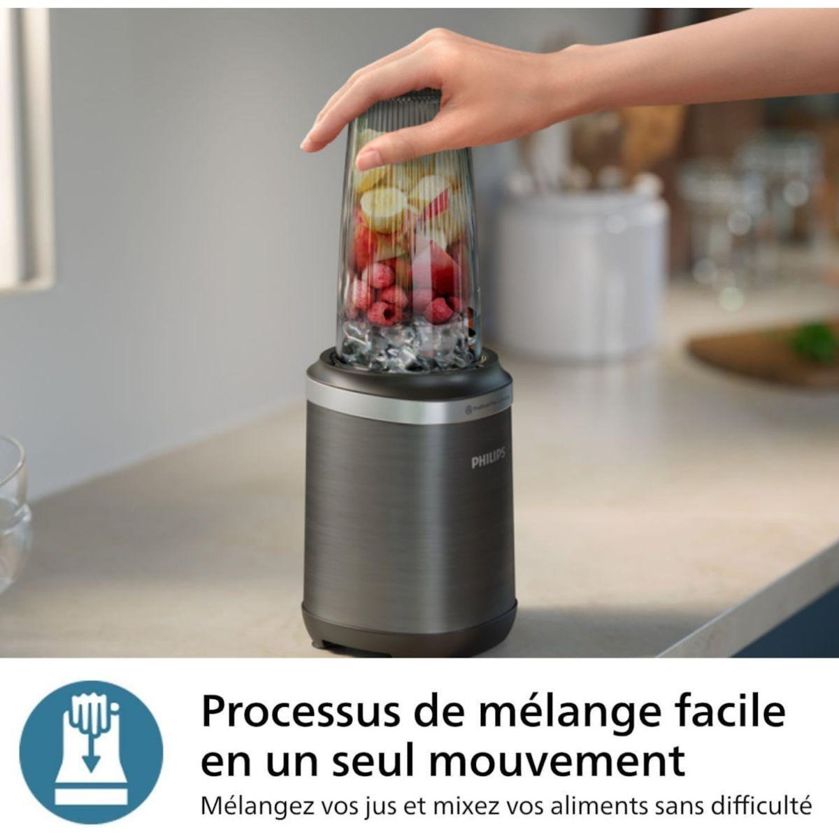 Philips Blender HR2766/00 Blender mixeur noir 0.7L+0.3L, 1000W