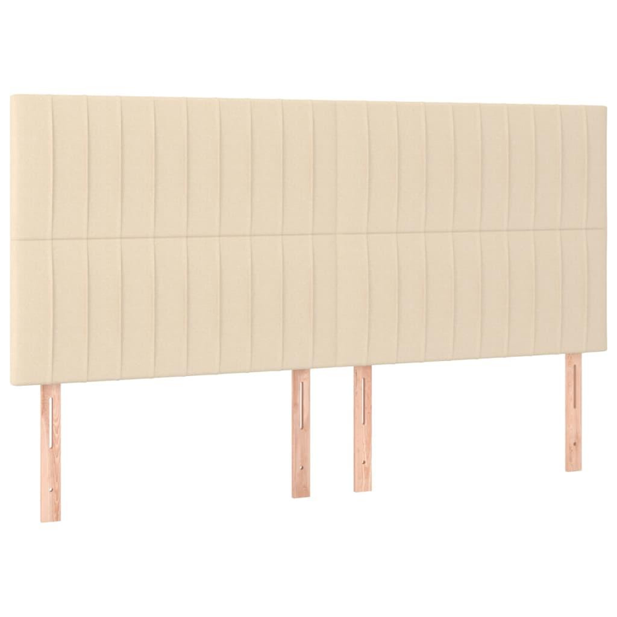Voir la diapositive 4 : VIDAXL Tete de lit a LED Creme 200x5x118/128 cm Tissu