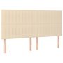 Voir la diapositive 4 : VIDAXL Tete de lit a LED Creme 200x5x118/128 cm Tissu