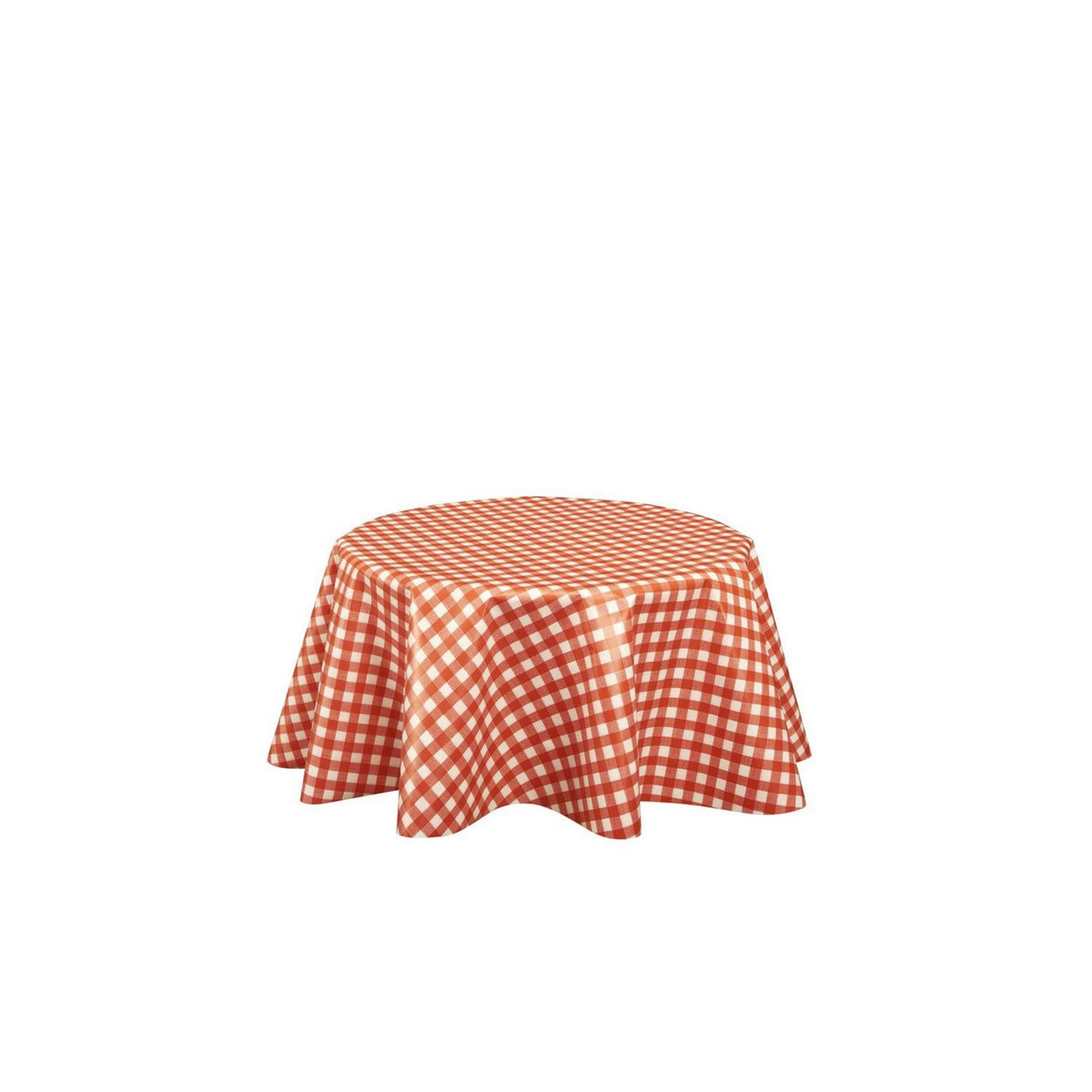 HABITABLE Nappe en toile cirée ronde vintage Vichy - Diam. 150 cm - Rouge