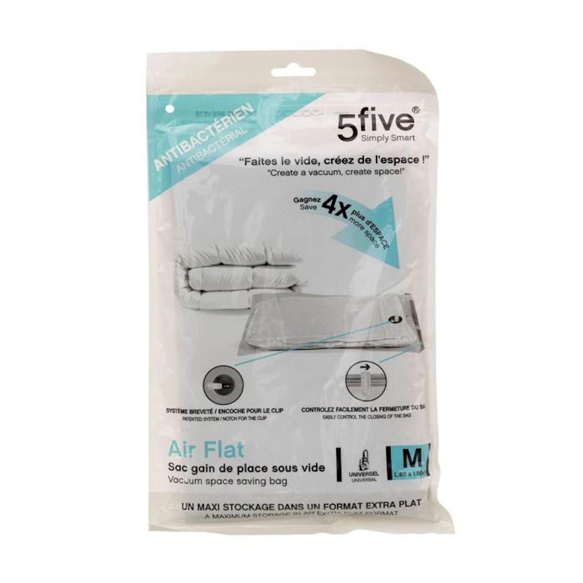 FIVE Sac de Rangement Compressé  Air Flat  80cm Blanc