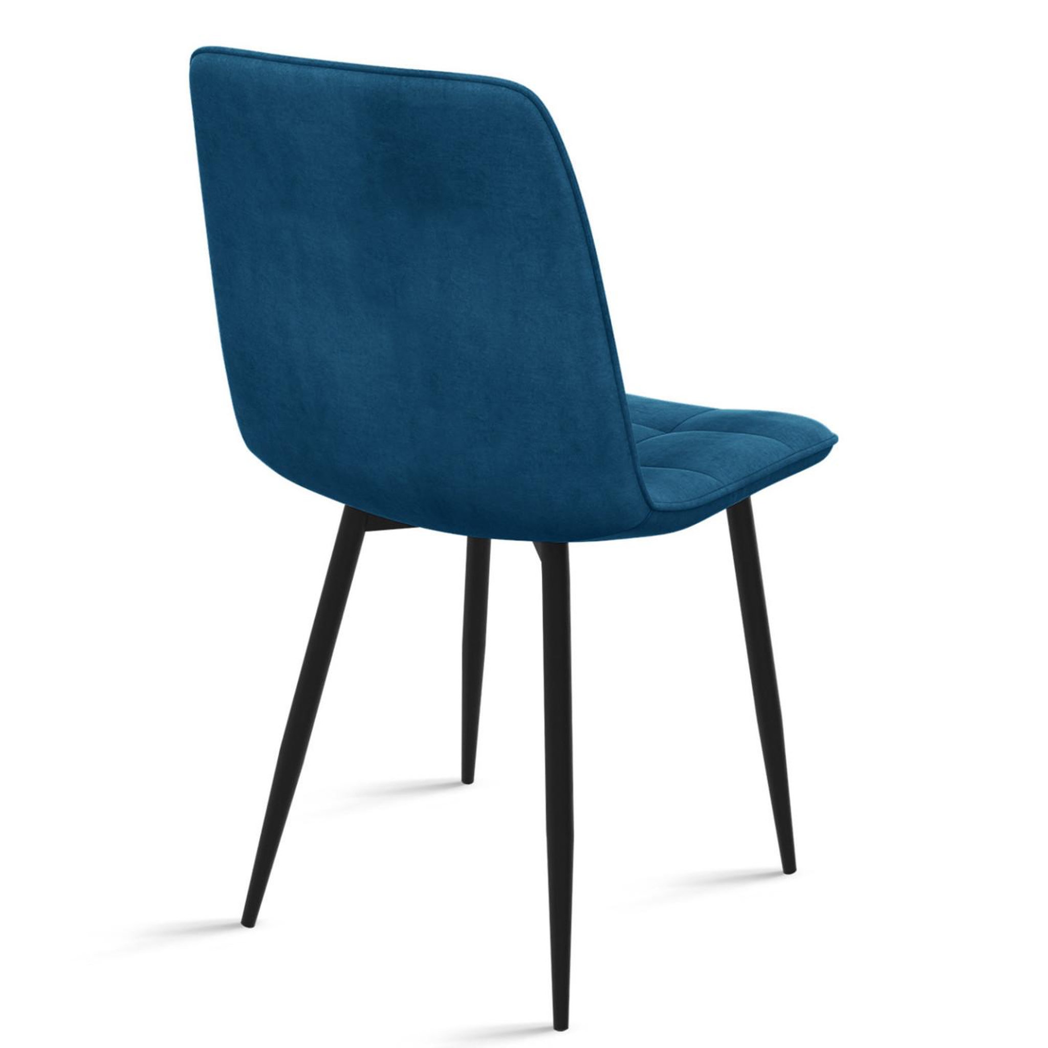 Voir la diapositive 4 : ID MARKET Lot de 4 chaises mila en velours mix color bleu, gris clair, gris foncé, jaune