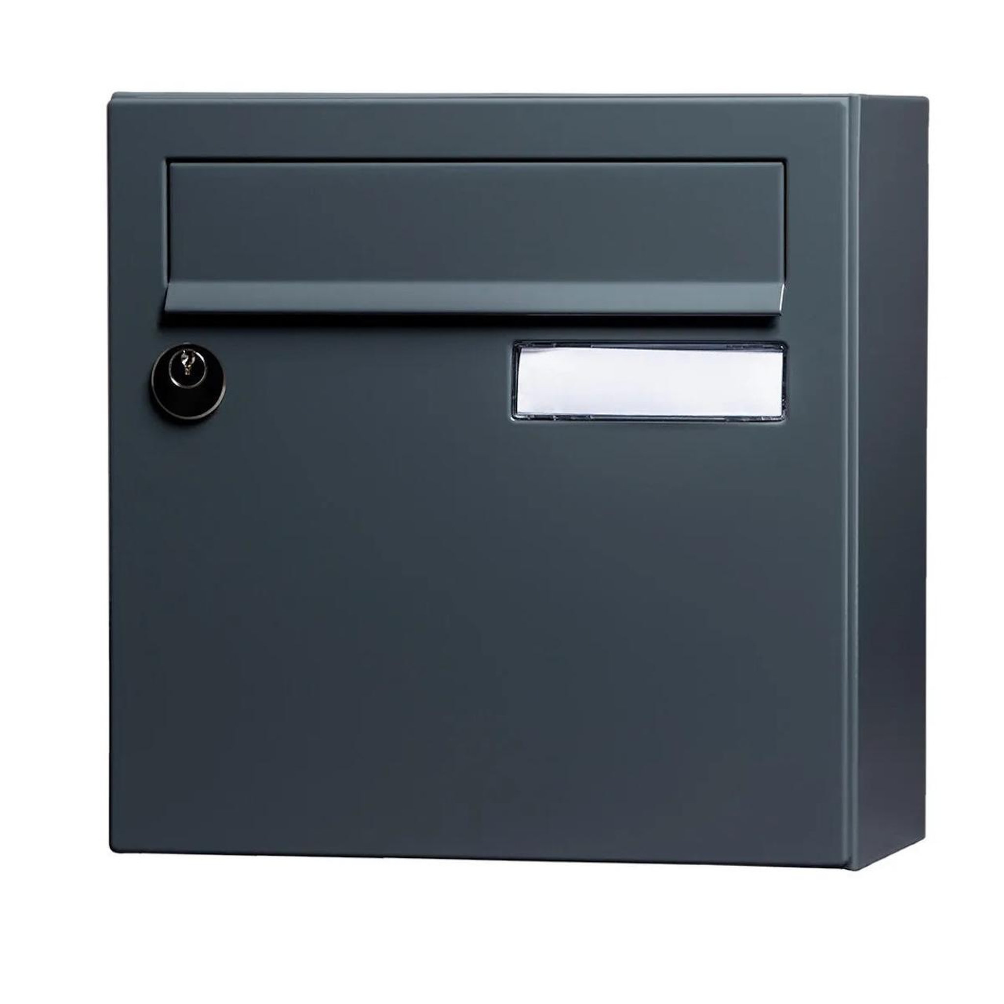 RENZ Boîte aux lettres compacte - 1 porte extérieur - Essentiel - acier gris brillant